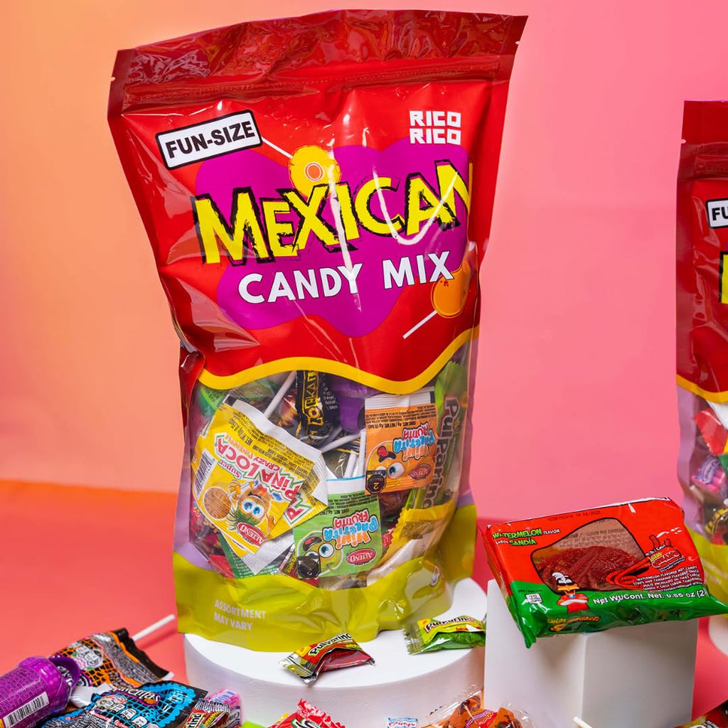RICO RICO Mexican Mexican Candy Assortment 50 Pieces – Sweet, Spicy & Tangy Dulces Mexicanos, Tamarind, Chili, and Sour Treats, Fiesta Snacks