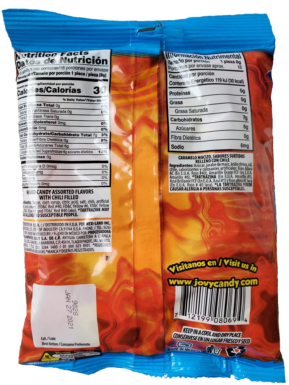 Chili Rokas Revolcadas (18 Pieces, 3 Pack), Assorted Mexican Candies, Sweet and Sour Hard Candy Pieces, Mexican Party Supplies, Chili-Covered Snacks, Individually Wrapped Candies