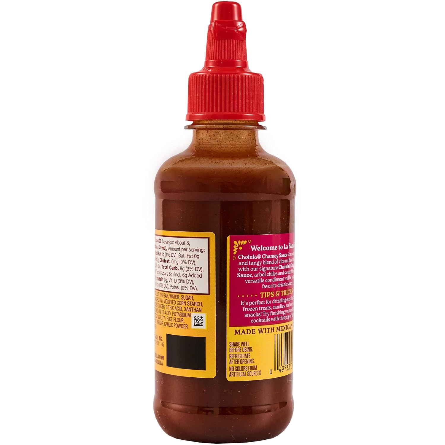 Cholula Chamoy Sauce, Sweet & Spicy, Tangy Drizzle Sauce with Arbol Chiles and Sweet Hibiscus, For Fruit, Cocktails, Desserts and More, 8 fl oz