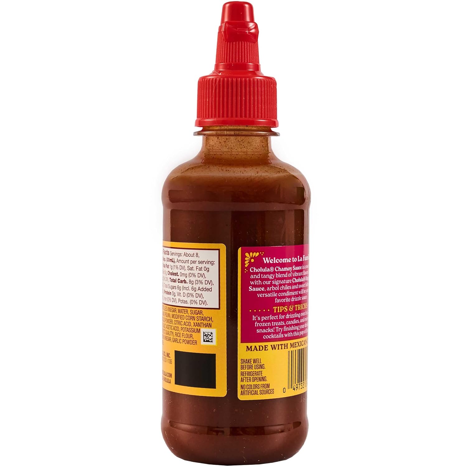 Cholula Chamoy Sauce, Sweet & Spicy, Tangy Drizzle Sauce with Arbol Chiles and Sweet Hibiscus, For Fruit, Cocktails, Desserts and More, 8 fl oz
