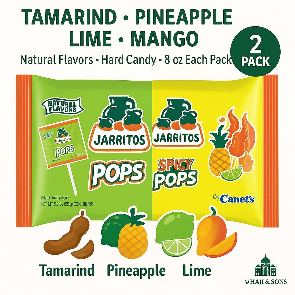 Canels Jarritos Lollipops 2-Pack Bundle – 38 Bottle-Shaped Pops – Mexican Hard Candy with Natural Flavors – Tamarind, Mango, Lime, Chili (Spicy + Spicy)