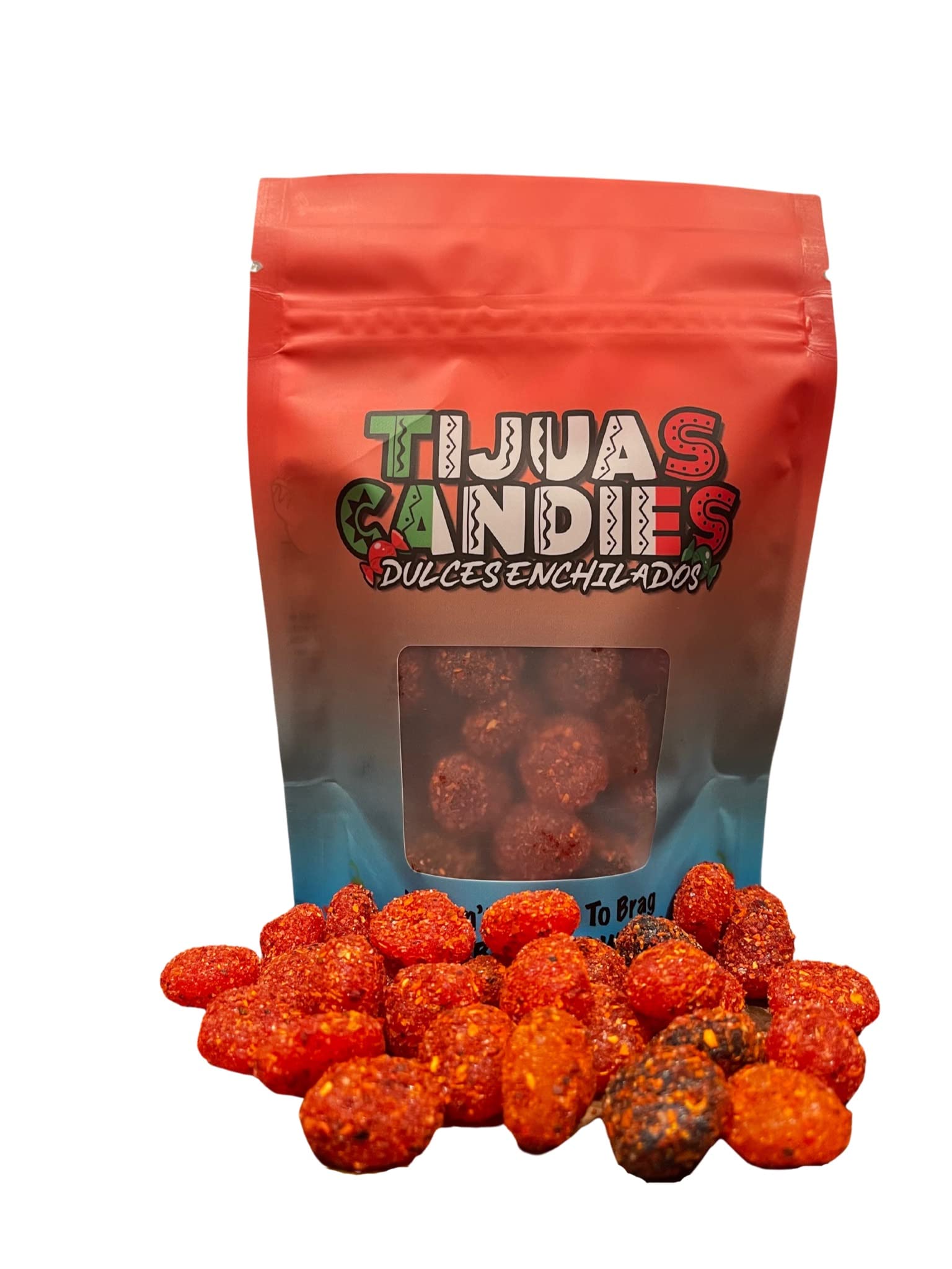 Tijuas Spicy Chamoy Gusherz Fruit Candies | Sweet, Sour & Spicy, Chamoy Coated, Mexican-Style Dulces Enchilados