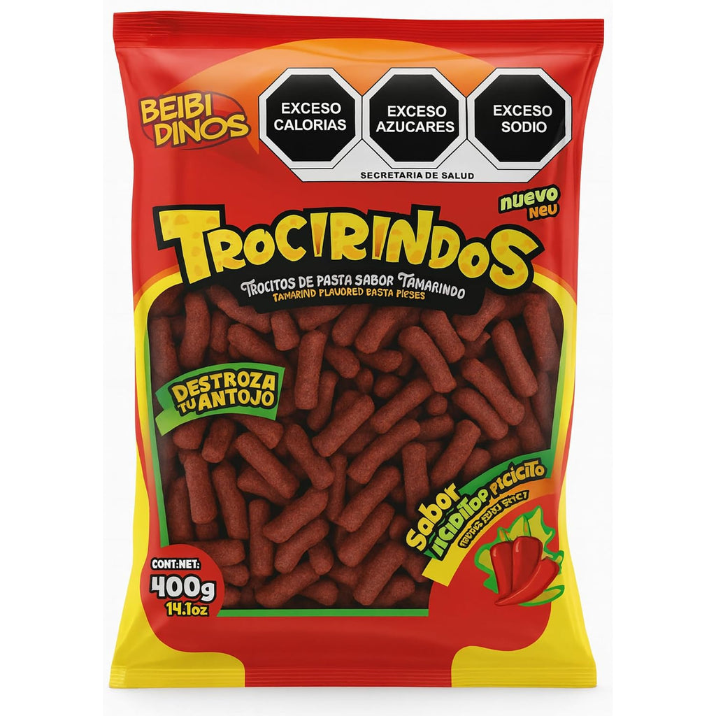 Trocirindos Tamarind Candy with Chili and Saladitos (Salted Plums), Spicy Mexican Candy, Tamarind Paste Bites, 14.11 oz