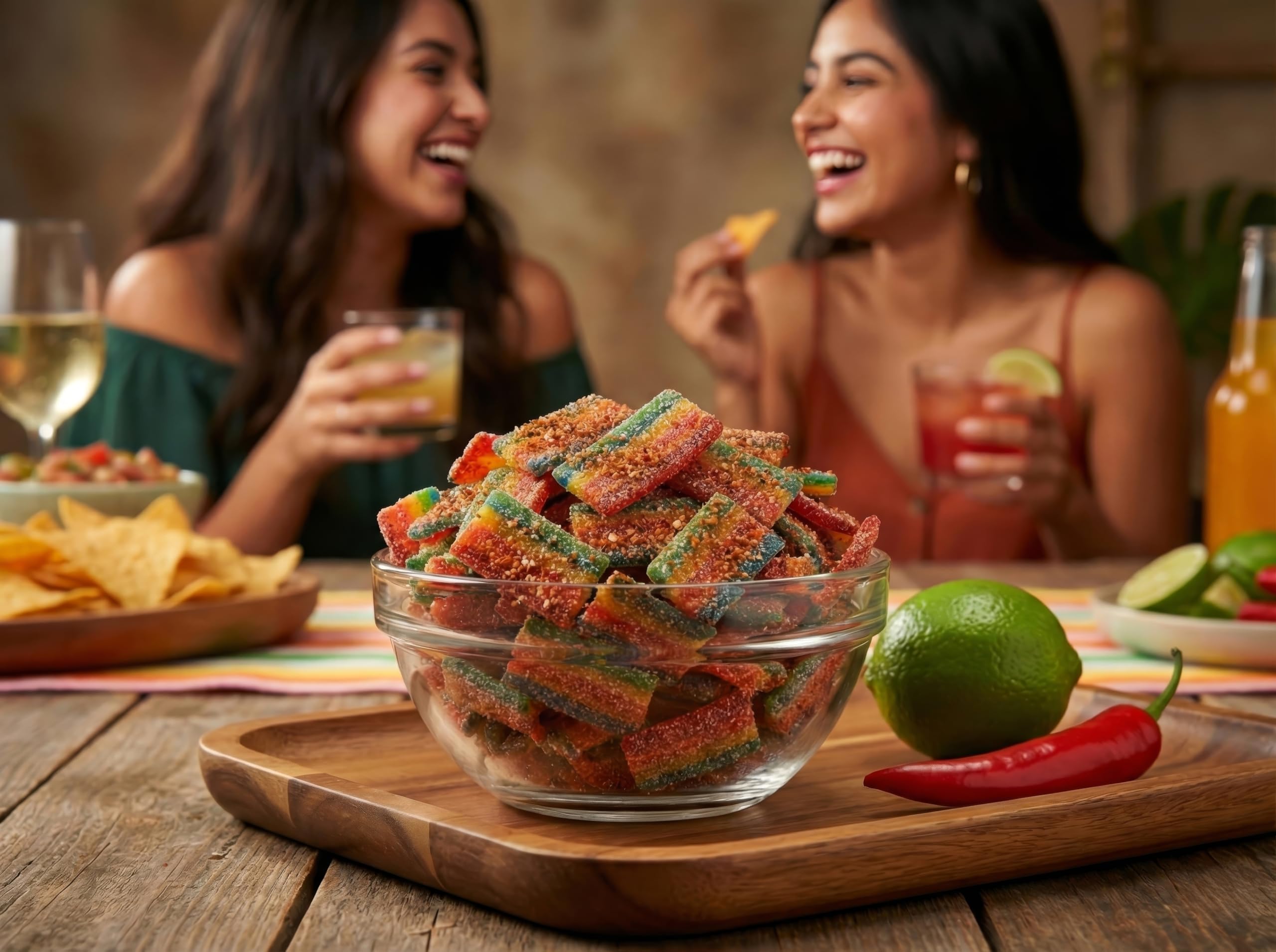 Smarty Stop Chamoy Covered Sour Gummy Candy, 2 lb Bulk Bag (Worm Gummy)