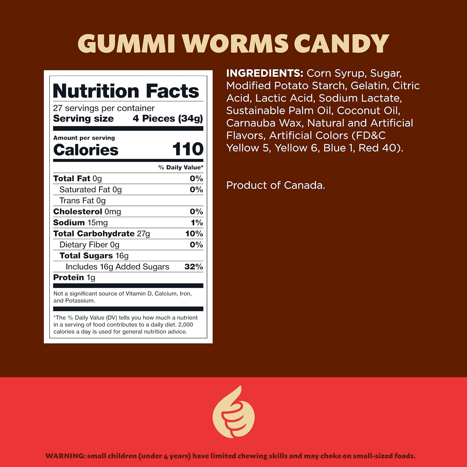 Gummy Worms | 2-Pound Bag | Bulk Gummy Candy for Snacking, Sharing, Buffets, Party Favors & Goodie Bags | Assorted Fruit Gummies | Classic Chewy Candy
