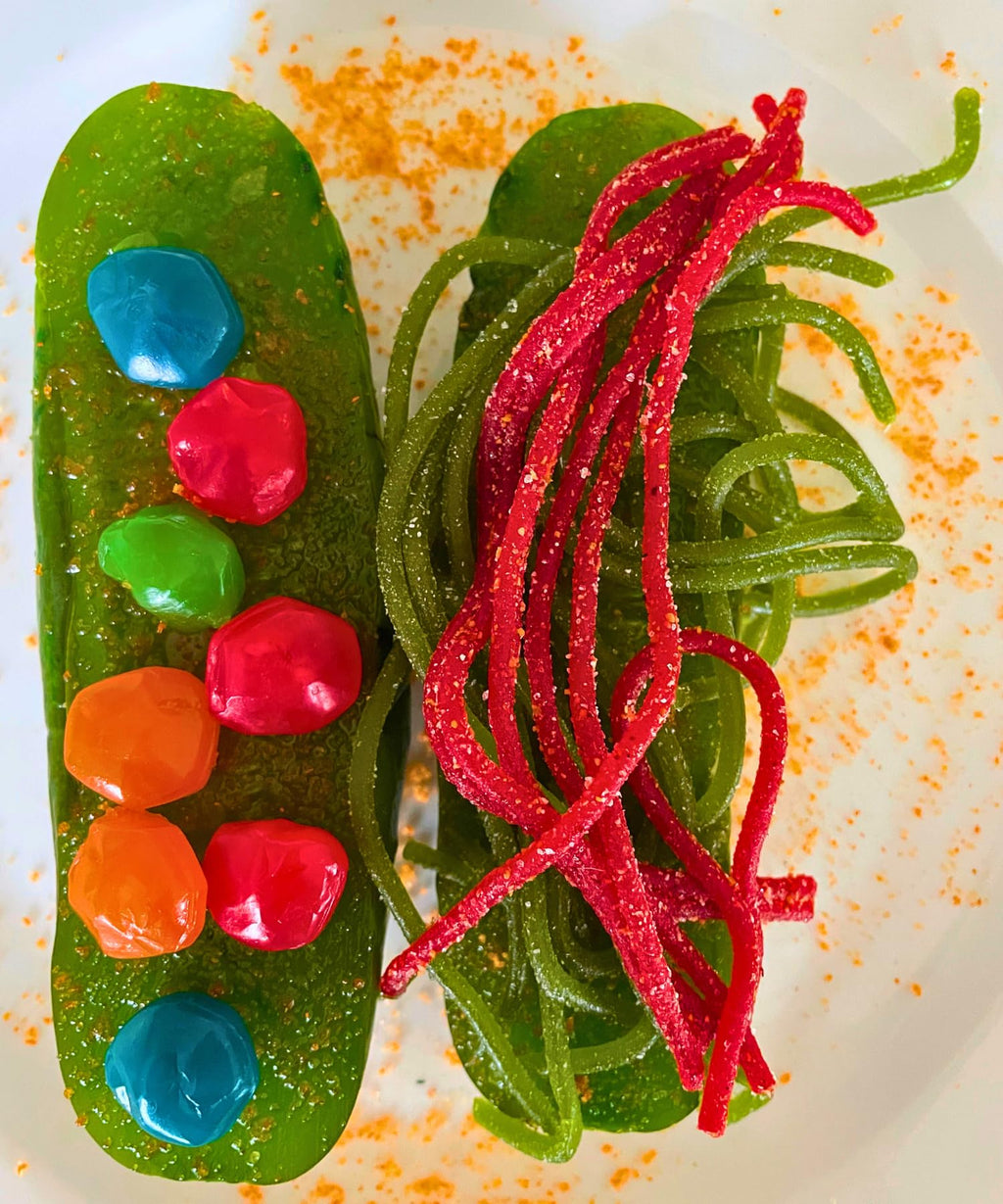 Chamoy Pickle Kit For 2 + Blue Raspberry Pickle Kit-(22 Pieces) Tiktok Candy Gift w Fruit Roll ups, skwinkles & other Mexican candy. Christmas gifts for kids, teen girl, boy