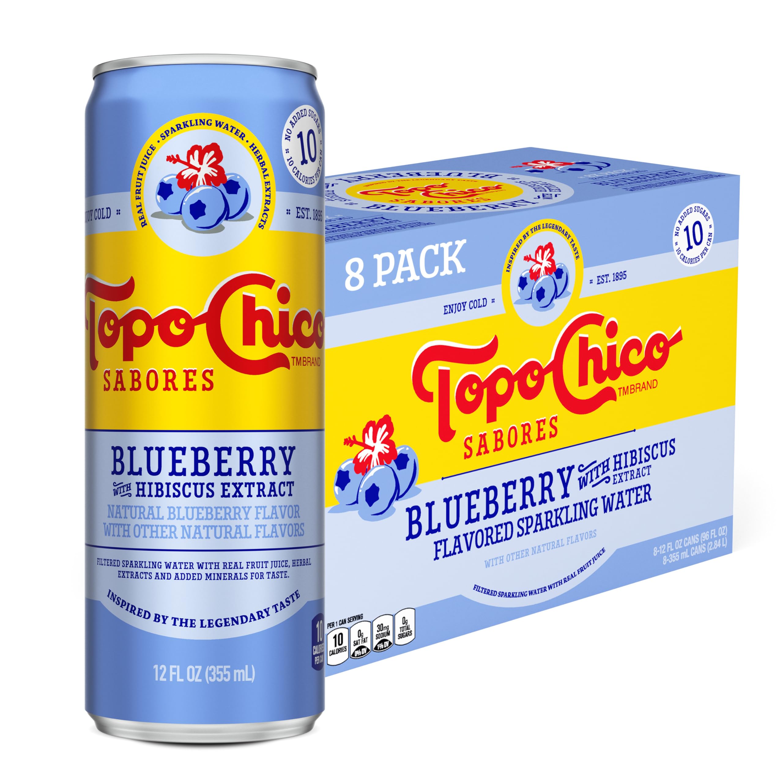 Topo Chico Sabores Lime with Mint Extract Flavored Sparkling Water, 12 fl oz Portable Cans, 8 Pack