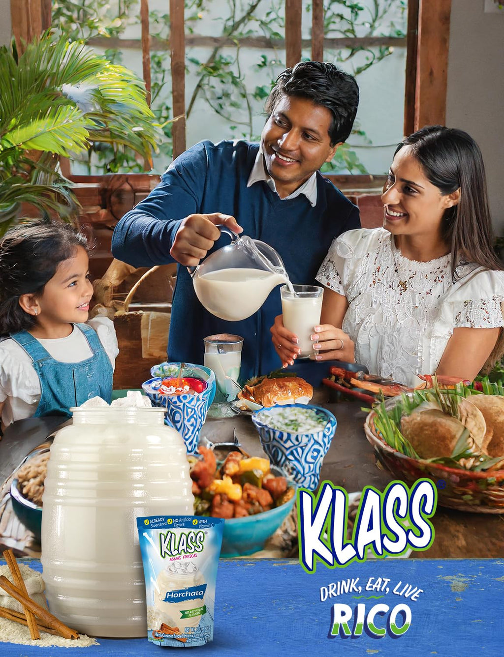 Klass Aguas Frescas Drink Mix Mexican Variety Pack - Horchata Limeade Hibiscus & Tamarind - Powder Drink Mix, Water Drink Mix with Natural Flavors & Vitamin C, Makes 28 to 36 Quarts (56 to 72 Drinks)
