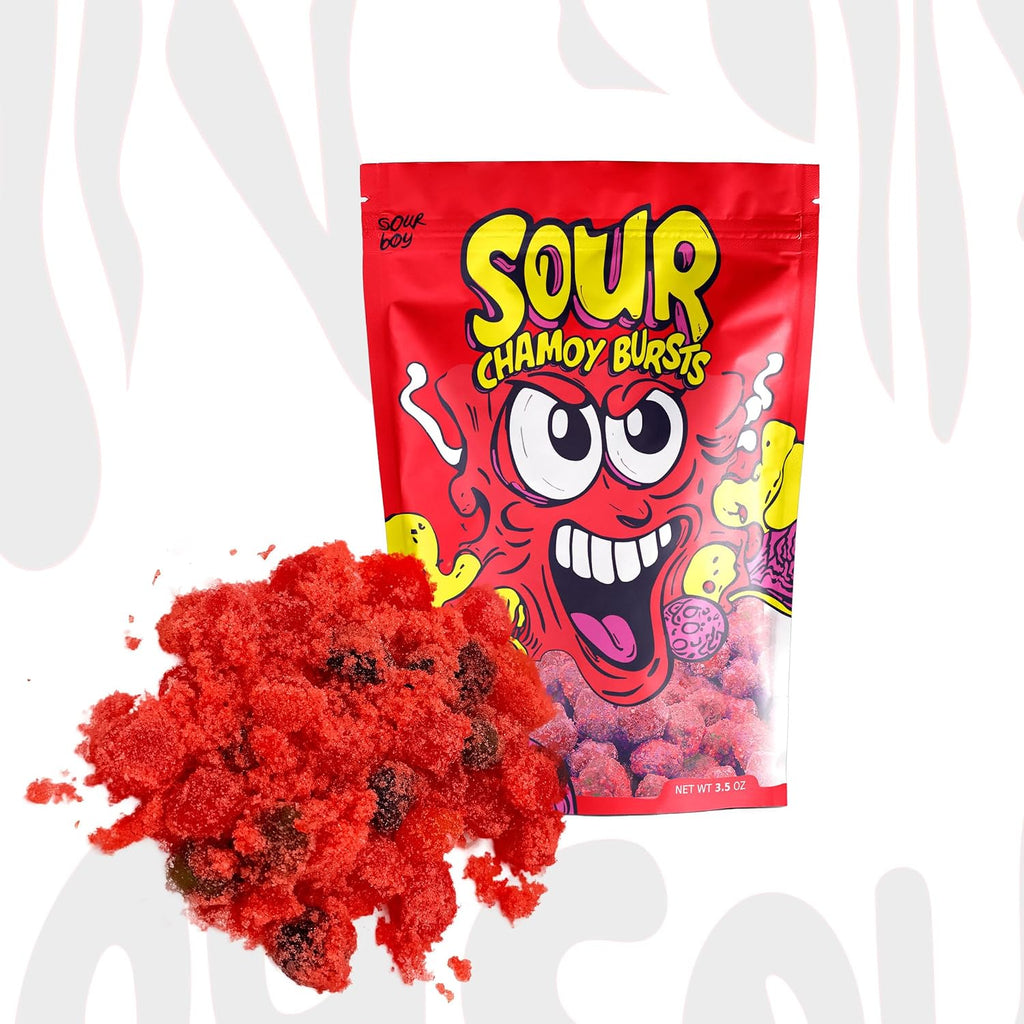 Sourboy Chamoy Gushers – Sour Candy Coated, TikTok Viral Snack – Sour and Spicy Chamoy Flavor – 3.5 oz Resealable Bag – Sour Candy for Teens, Kids & Candy Lovers