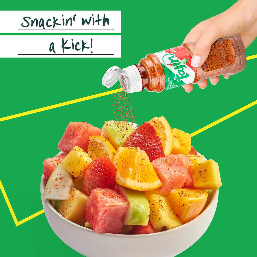 Tajin Clásico Seasoning Authentic Mexican Chili Lime Spice Blend for Fruit, Snacks, Tacos and Cocktails, Gluten-Free Zesty Flavor Enhancer 14 oz (Pack of 2)