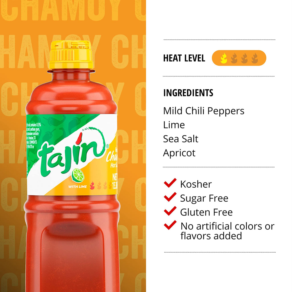 Tajin Fruity Chamoy Sauce, Sweet & Tangy Chamoy for Fruit, Candy, Snacks, Mangonadas & Drinks, 15.38 oz Each (12 Pack)