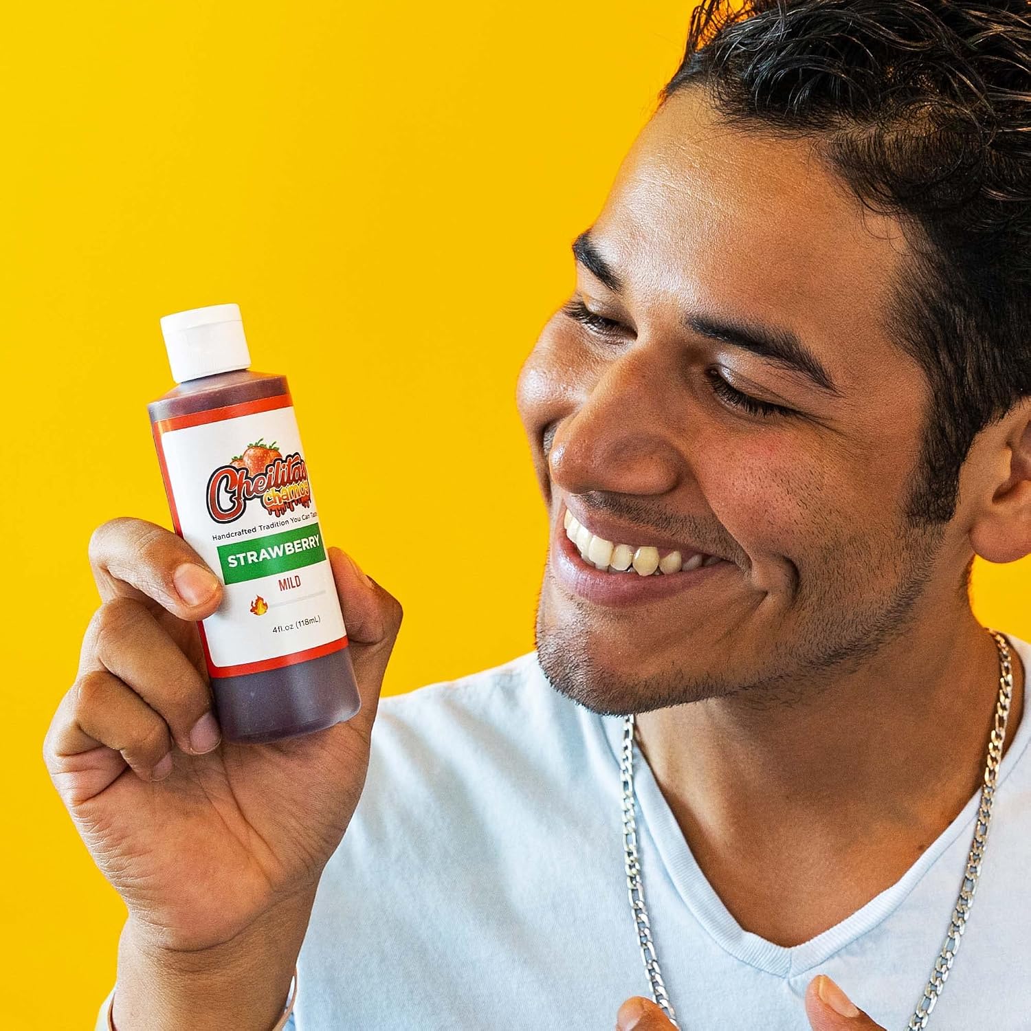 Cheilitas Chamoy All Natural Mexican Rim Candy Dip | Strawberry Grab & Go Bottle | Hand Crafted for Drinks, Cocktails, Micheladas, Beer and More