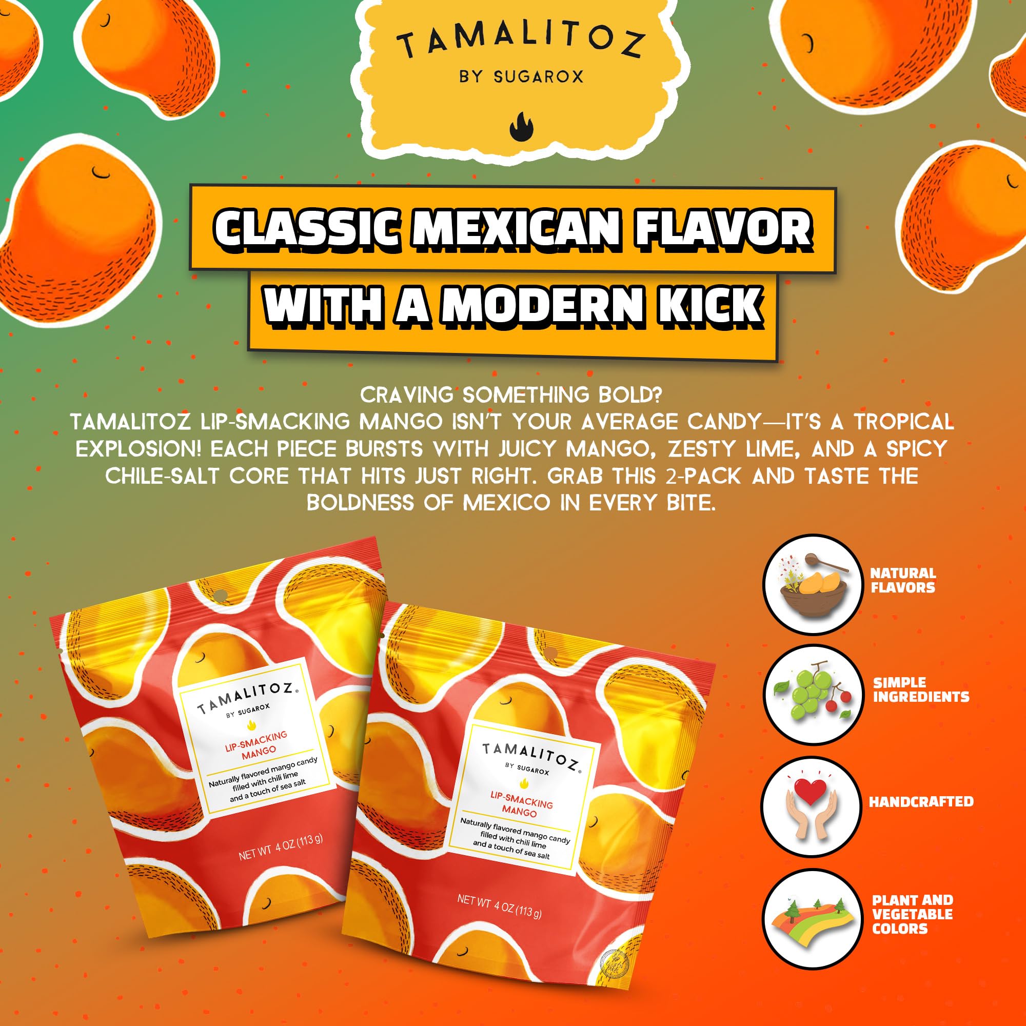 Tamalitoz Cherry, It’s a Fire – Spicy Cherry Mexican Hard Candy Filled with Chile, Lime & Sea Salt Center, Handcrafted Fruit Candy, Gluten-Free, Kosher, No Artificial Colors – 2 Bags (4oz Each)