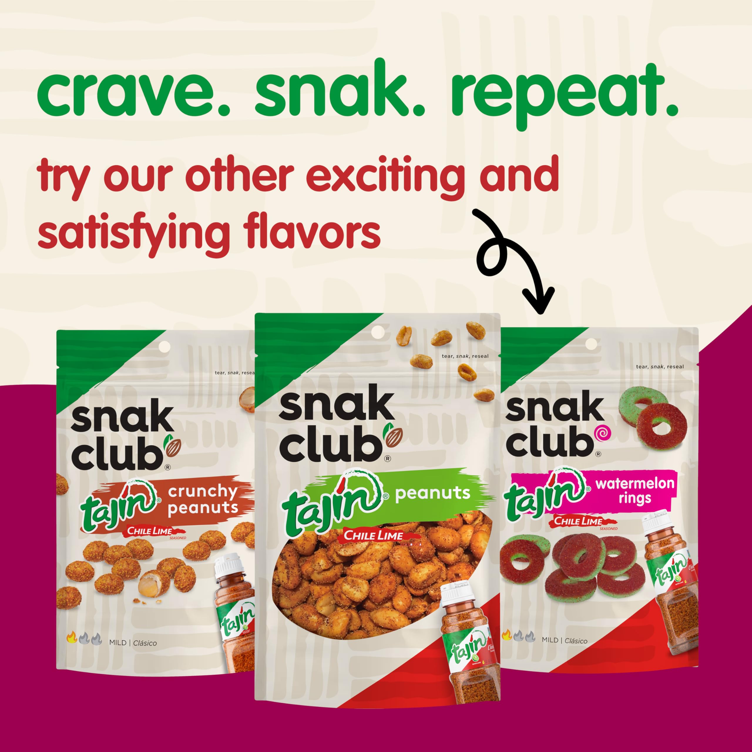 Snak Club Tajin Mango Rings Gummy Candy, Fruit Candy Gummies with Chili and Lime Seasoning, Mild, Gluten-Free and Vegan Snacks, 11 oz Resealable Bag