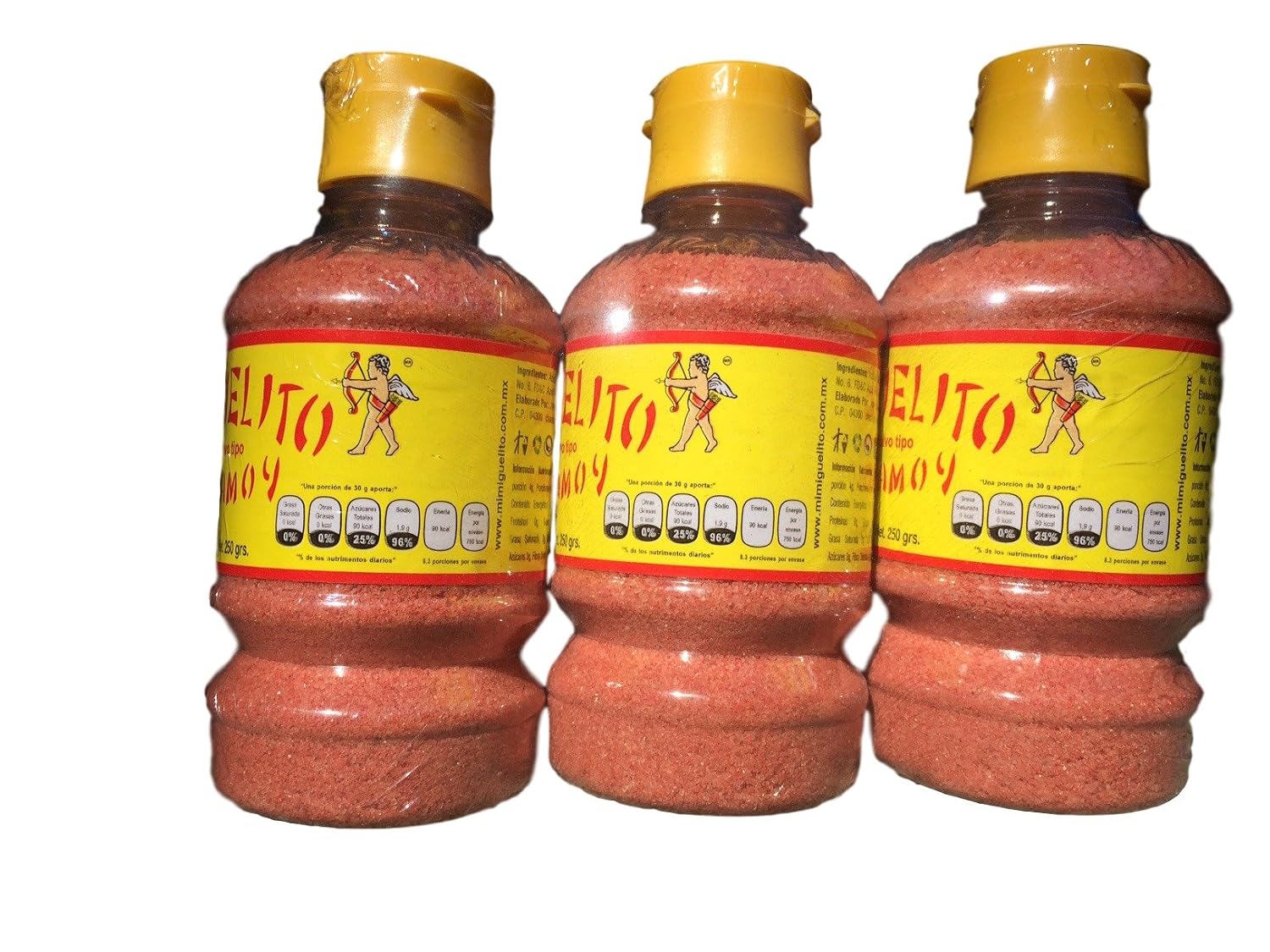 Miguelito Polvo Chamoy, Powder Mexican Candy, 250g Per Bottle (Pack of 3)