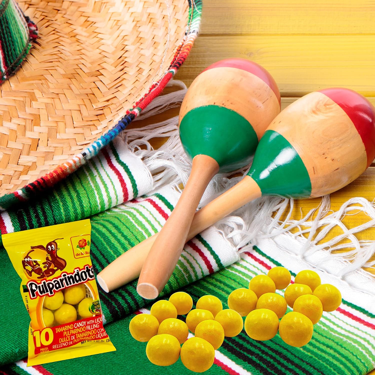 Sweetzo Pulparindo Mexican Candy Sweet and Salty Tamarind Pulp Individual Single Serving On the Go Bags, Hard Shell Soft Candies Filled Center (Pack of 6)