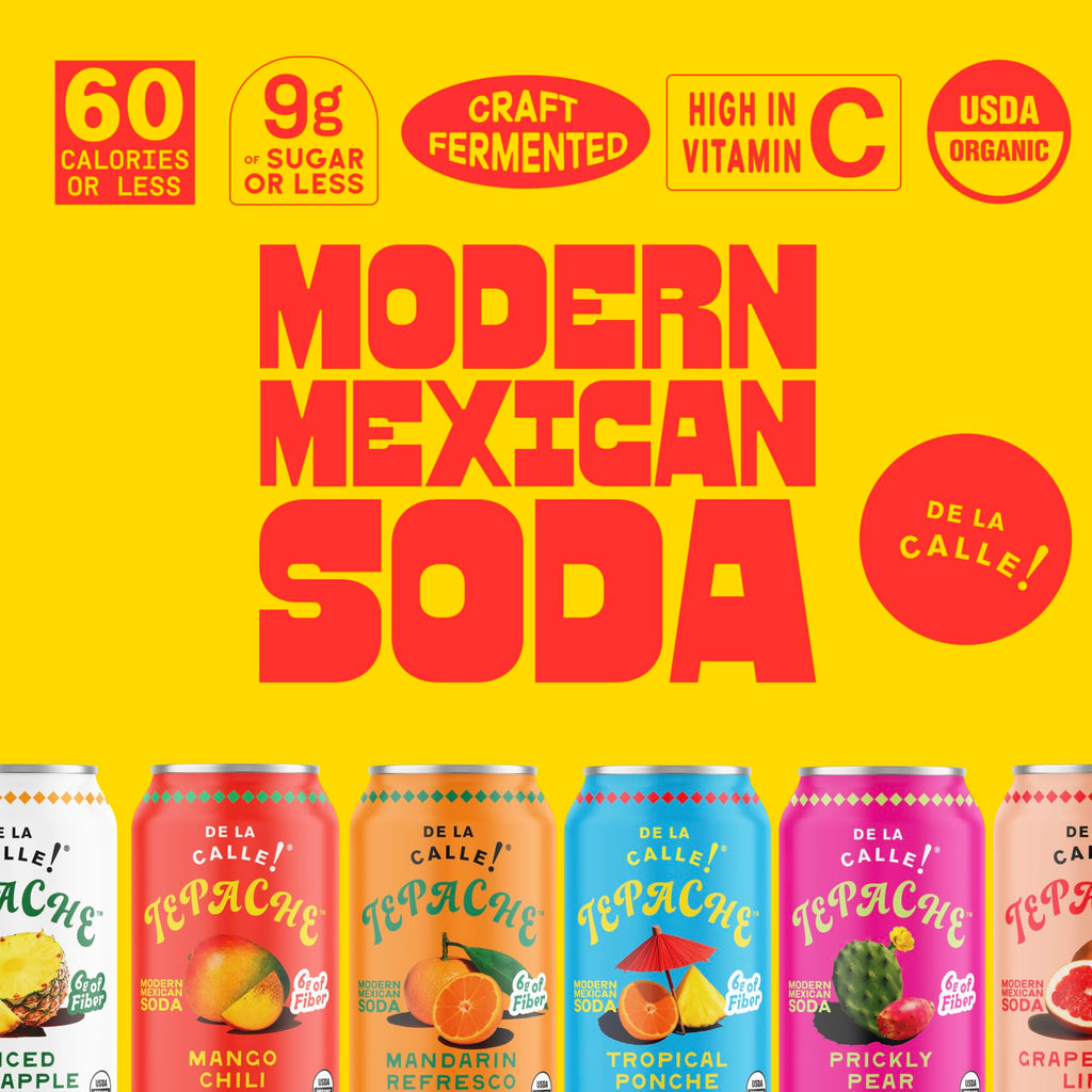 De La Calle Tepache - Mixta Variety Pack - Modern Mexican Soda - Craft Fermented Pineapple Sparkling Beverage - Certified Organic, Non-Alcoholic, Healthy Soda, Low Sugar, Low Calorie, Non-GMO