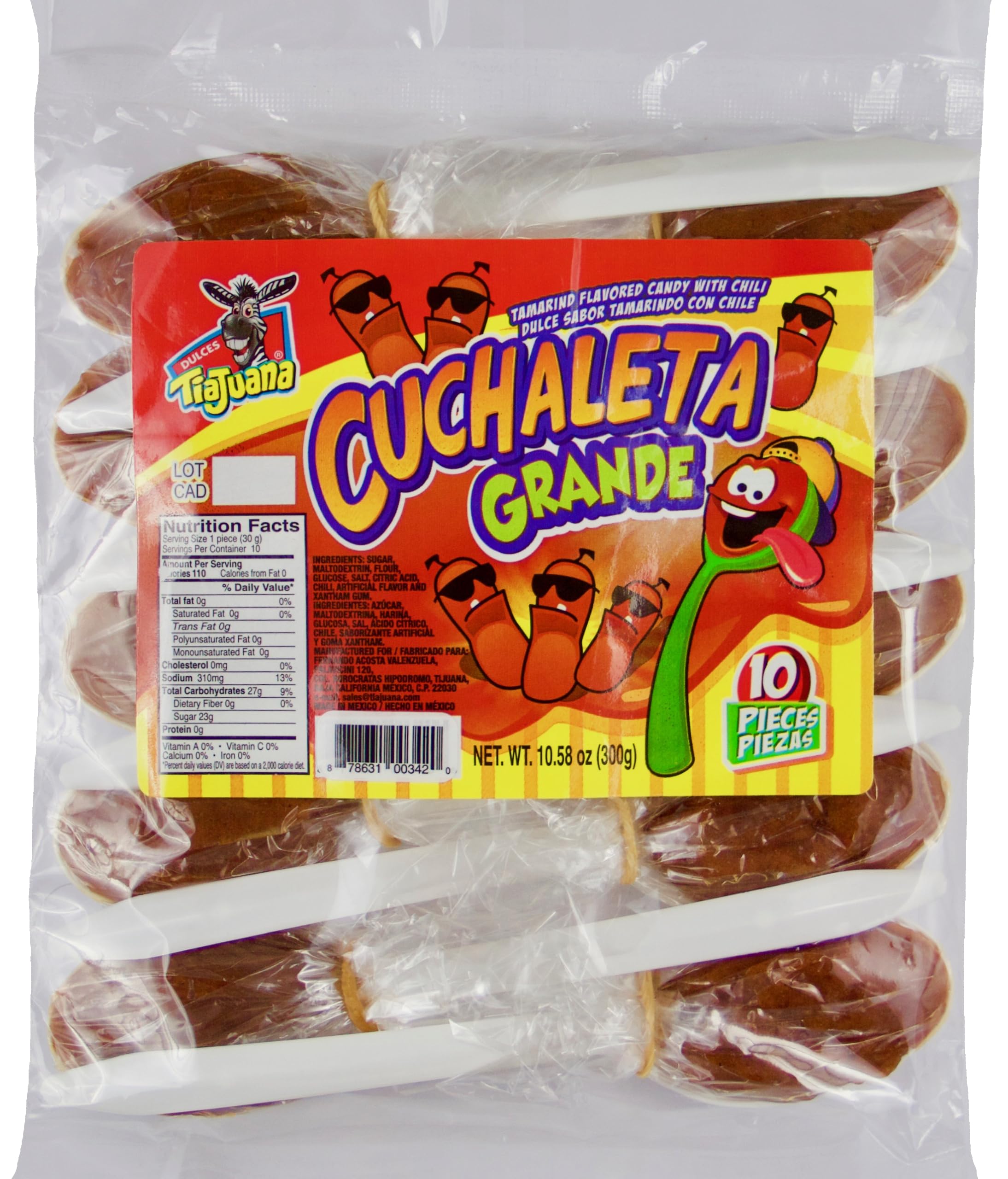 Cuchaleta - Tamarind Flavored Spoon Candy With Chili: Cucharitas de Sabor Tamarindo Con Chile
