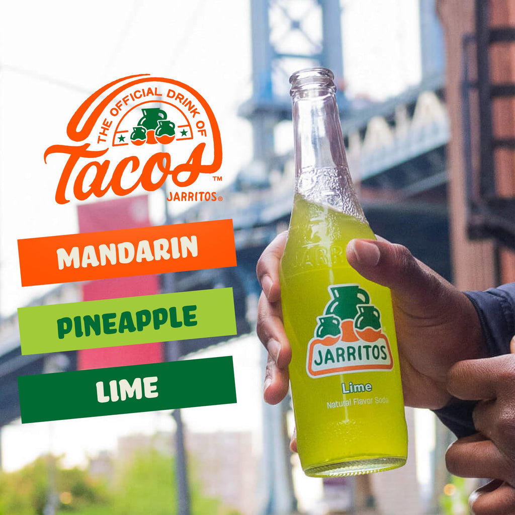Jarritos - Mexican Soda Soft Drinks, Lime (17.7 oz, 524ml) 24 Bottles - Made with Real Cane Sugar - 0g Fat - Made in Mexico - Natural Flavor Soda Pop - Party & BBQ Beverages