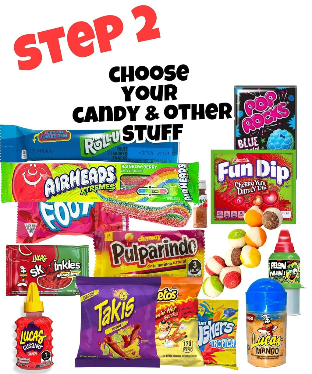 Cotton Candy Pickle Kit Gift Box From Tiktok-With Cotton Candy Crunch, Pop Rocks, Lucas Gusano Chamoy, Skwinkles, gifts for kids teen girls boys