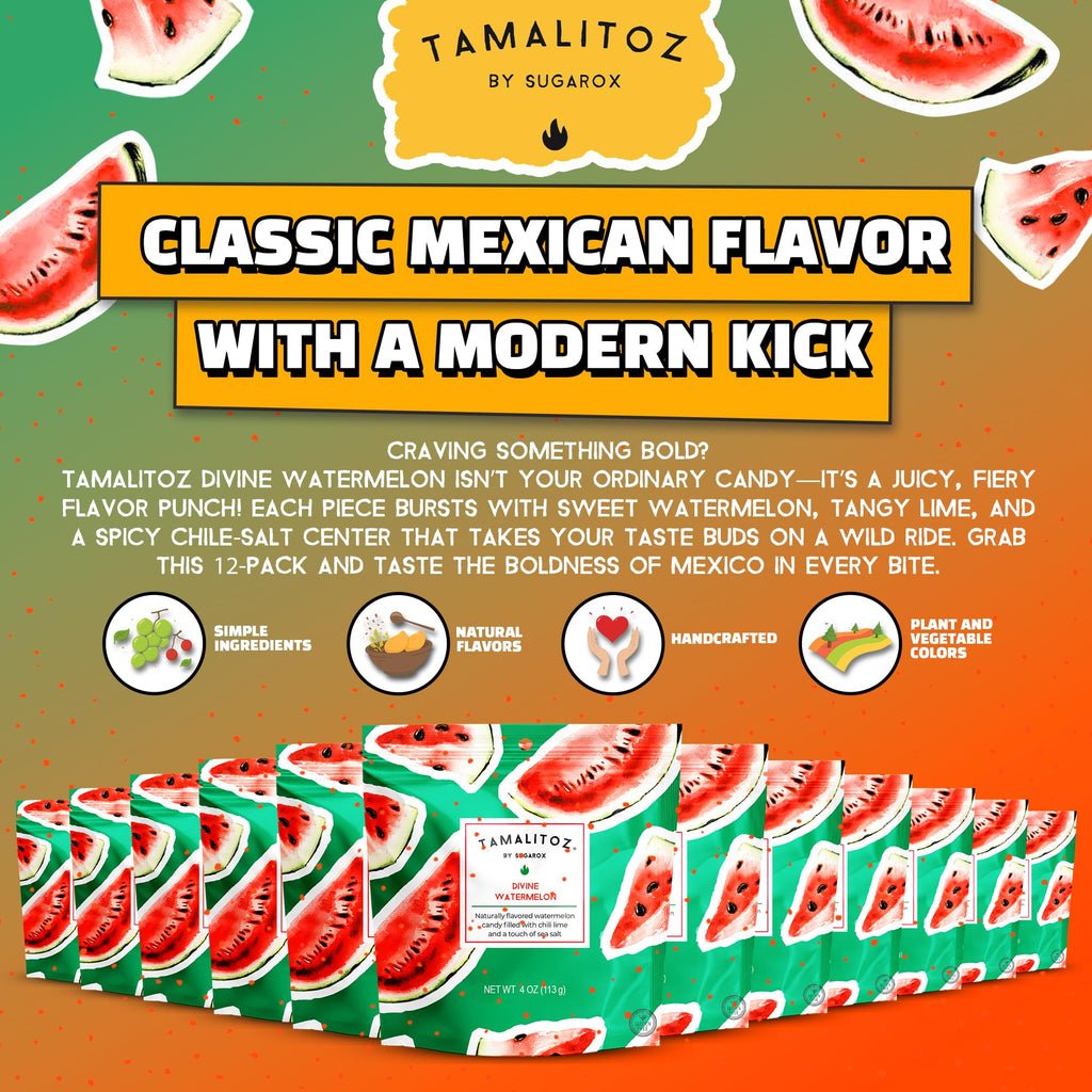 Tamalitoz Variety Pack – Spicy Mexican Hard Candy with Chile, Lime & Sea Salt, 8 Flavors: Mango, Cucumber, Tamarind, Watermelon, Pineapple, Blood Orange, Green Apple, Cherry – 8 Bags (4oz Each)