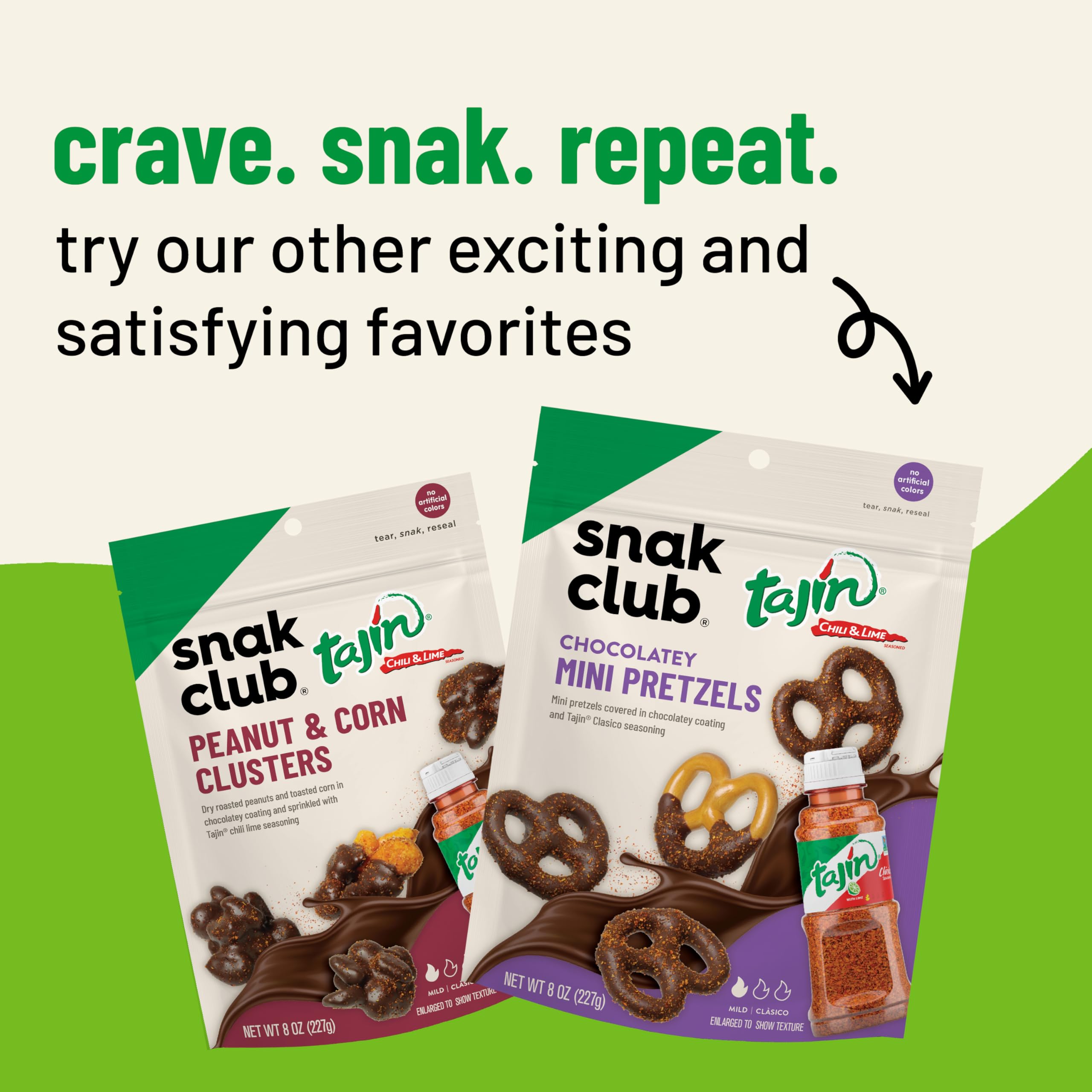 Snak Club Tajin Chocolatey Gummy Bears, Assorted Chocolate Covered Fruit Candy Gummies with Chili and Lime Seasoning, Mild, Gluten-Free Snacks, 8 oz Resealable Bag