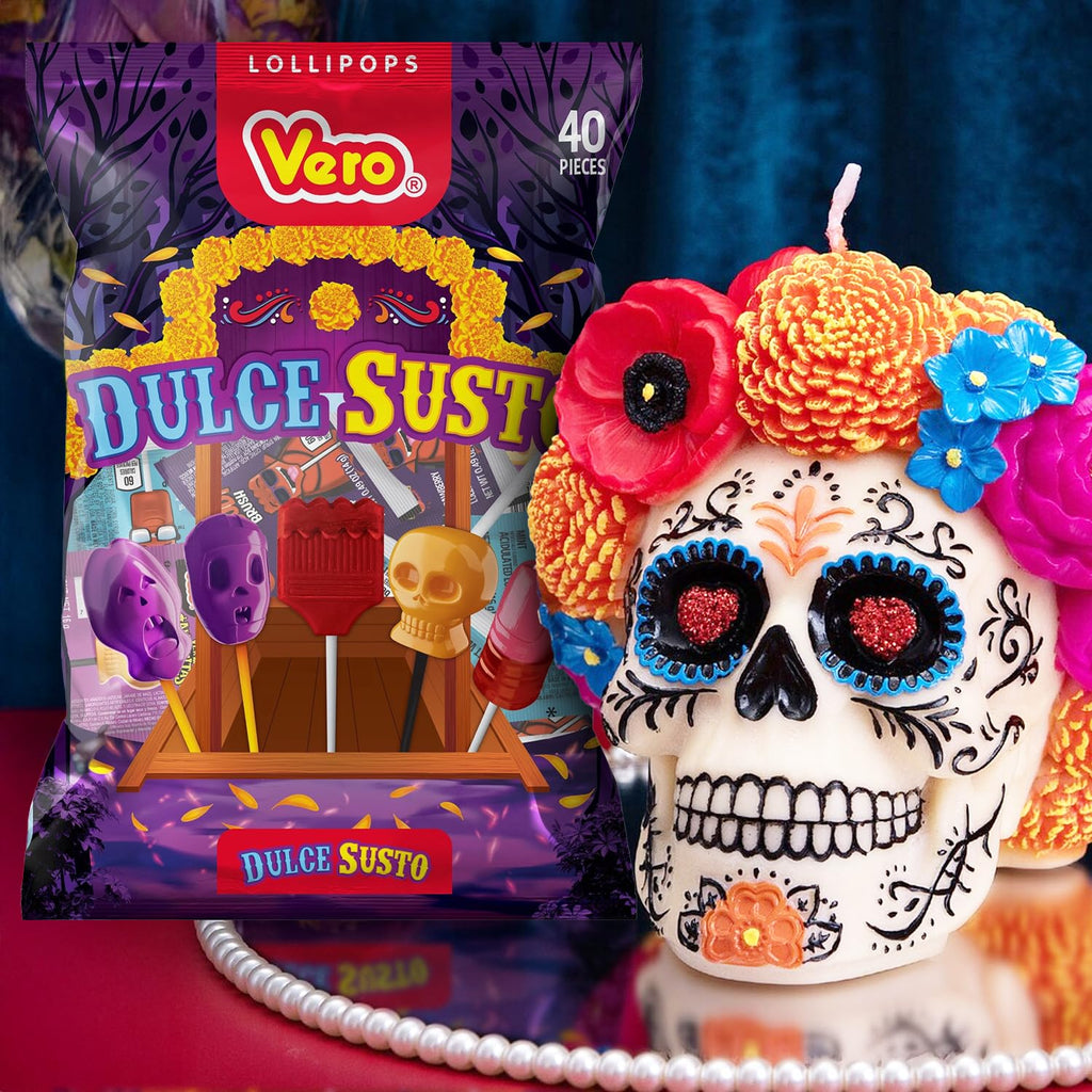 Vero Dulce Susto Mix Assorted Individually Wrapped Fruit Flavored Lollipops - Mexican Candy - Net Wt. 19.75 Ounces, 40 Count Bag
