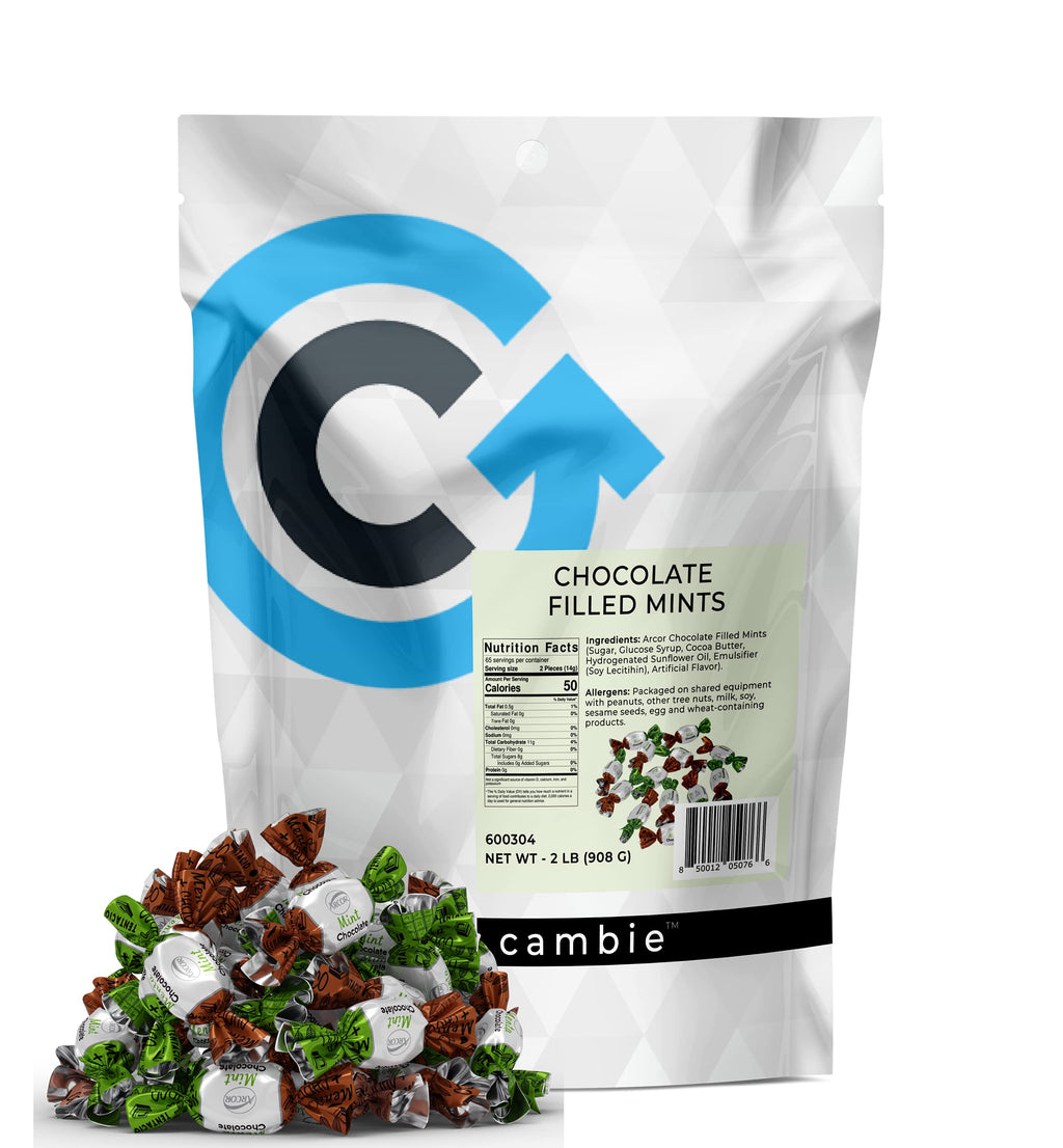 Strawberry Hard Candy Individually Wrapped by Cambie, 2 lbs of Strawberry Candy with a Deliciously Sweet Hard Exterior with a Soft, Fruit-Filled Center