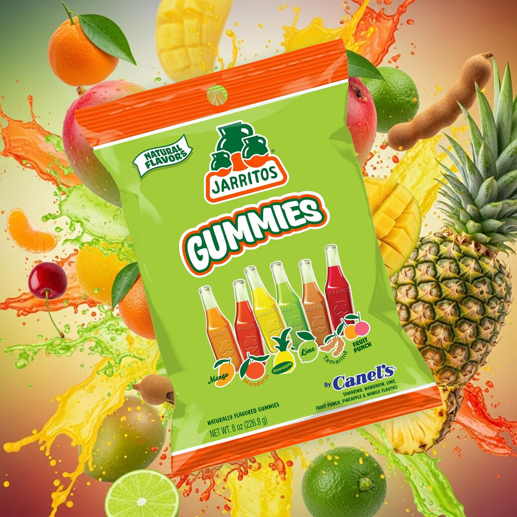 Jarritos Gummies Candy – Single 8oz Bag of Sweet Mexican Gummy Candies with Mixed Natural Flavors – 6 Fruity Flavors – Sweet & Chewy Vegan Gummy Snack Treats (Fruity)
