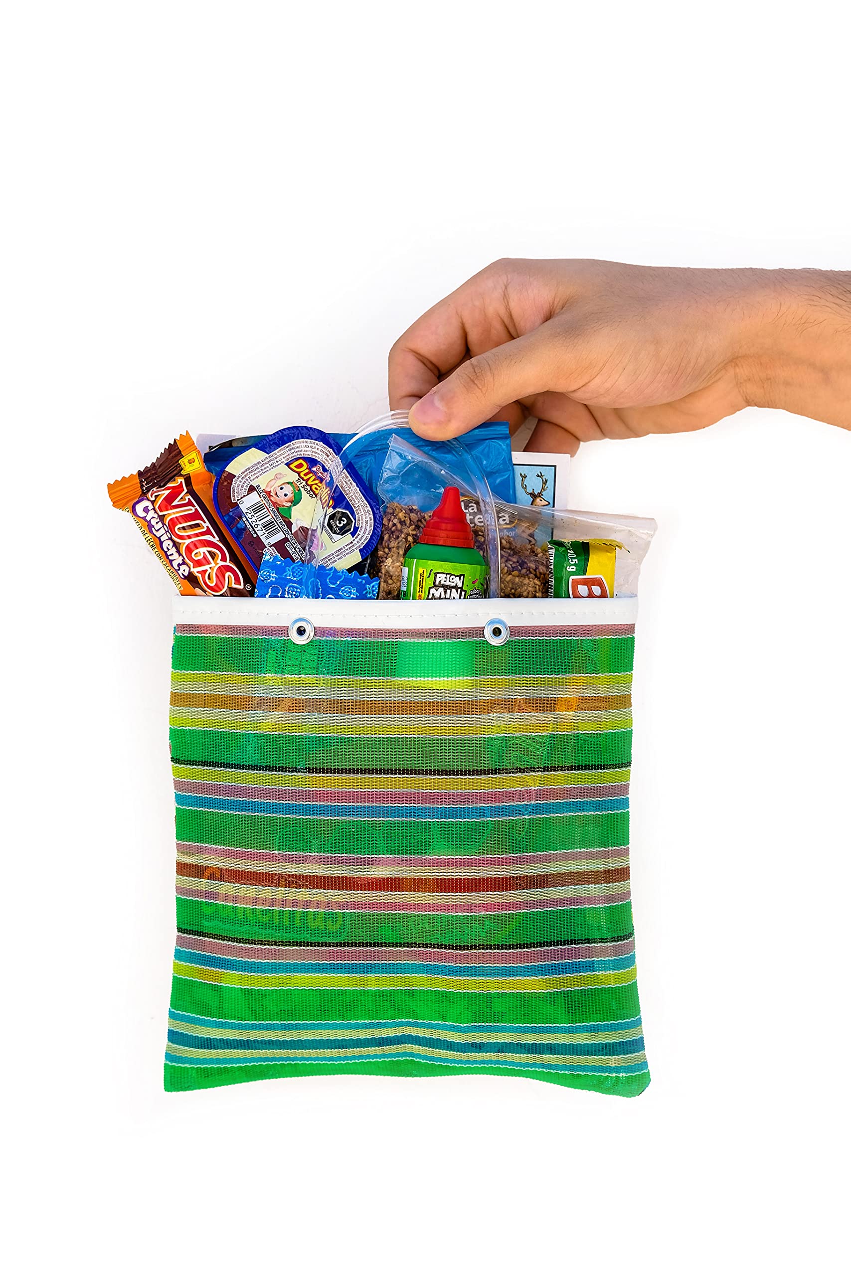 La Sol Imports Bolsitas Mexicanas Para Dulces Mini Mercado Bags Tote Para Dulces De Cumpleaños Goodie Bags Morralitos Dulceros Colorful Mesh Party Favor Perfect Size (7.5in x 7.5in) (12x)