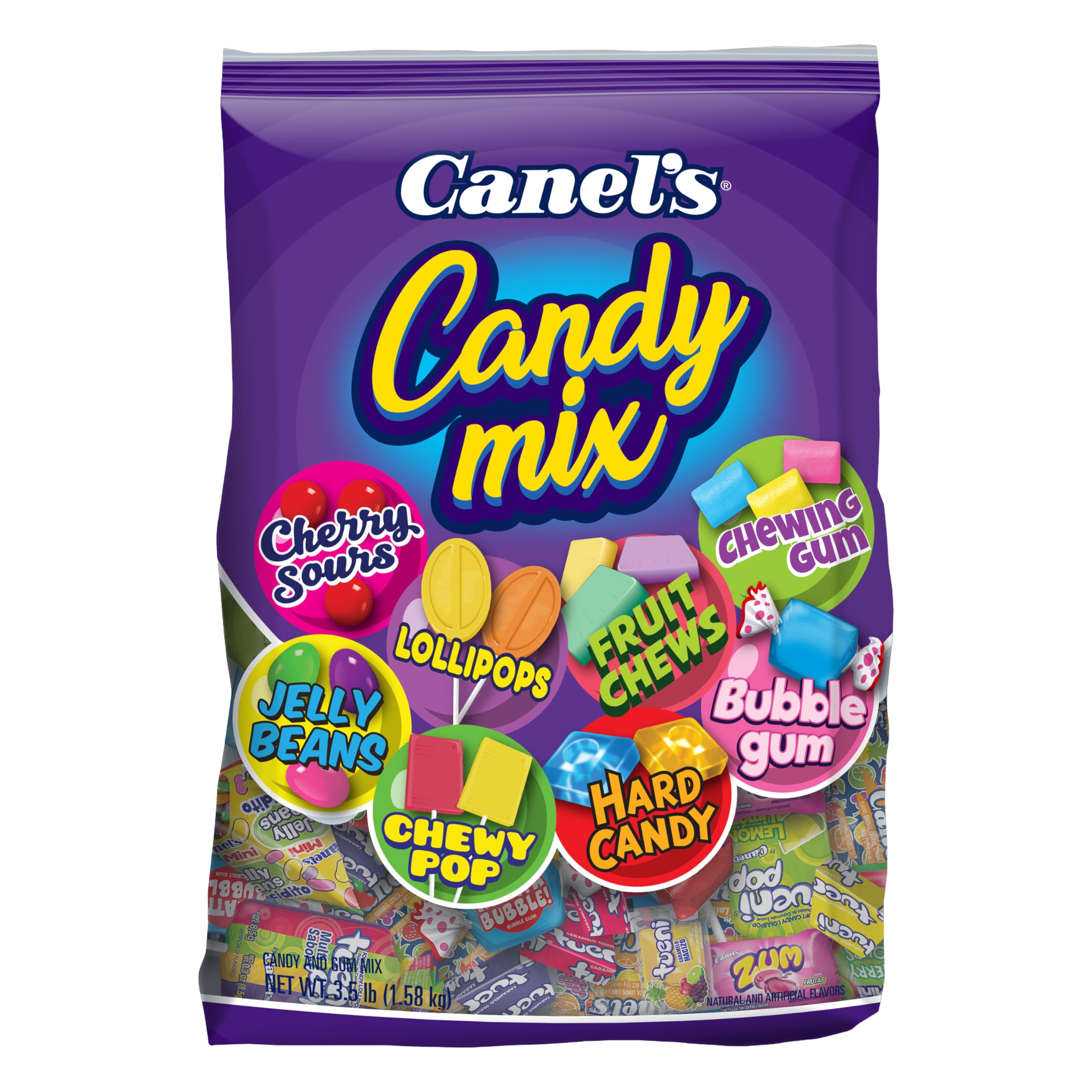 Canel’s Mexican Candy Mix Bag, Assorted Candy with Fruit Chews, Gum, Lollipops, Cherry Sours, and Jelly Beans, for Parties and Sharing, 3.5 Pound Bag (Pack of 1)
