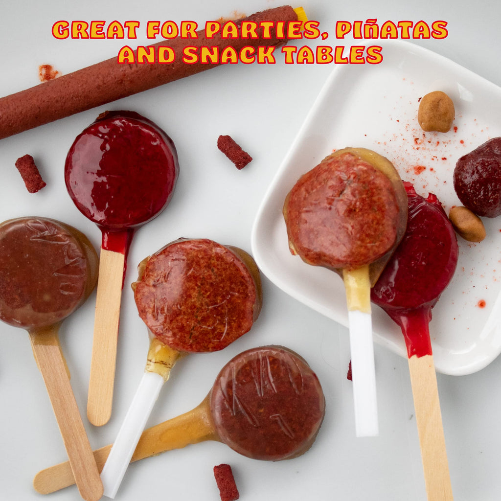 Zumba Rica Chamoy Chili Powder Lollipop 12pcs - Chamoy Lollipops with Chili Powder Cover with Caramel - Mexican Lollipop - Chamoy Candy - Mexican Suckers with Chili Powder - Mexican Candy