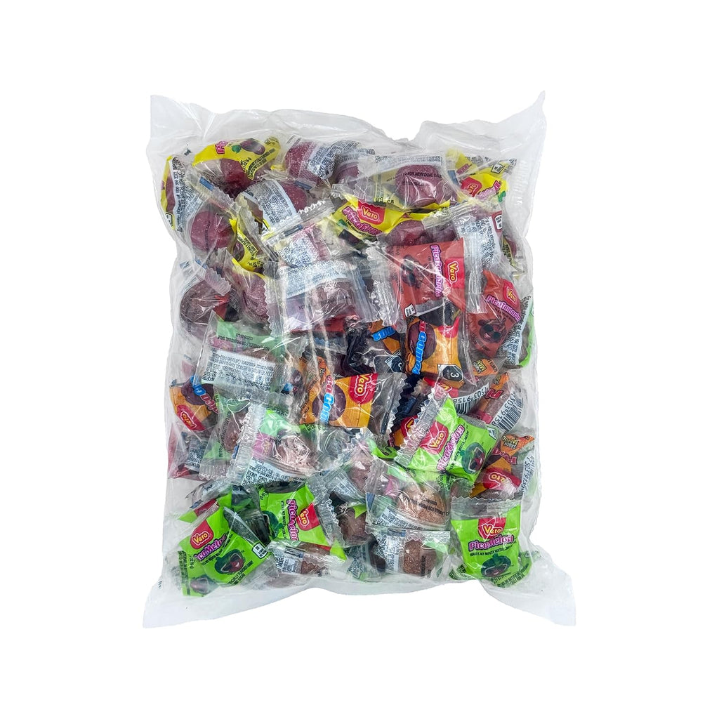 Vero Pica Fresa Pica Goma Mix 100 Pcs - Includes Strawberry, Tamarindo, Watermelon, Mango Spicy Mexican Candy Dulces Mexicanos Assorted Variety Pack, Gomitas, Dulces Vero