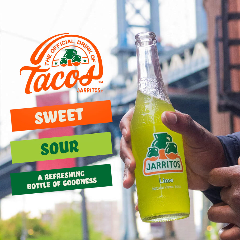 Jarritos - Mexican Soda Soft Drinks, Lime (17.7 oz, 524ml) 24 Bottles - Made with Real Cane Sugar - 0g Fat - Made in Mexico - Natural Flavor Soda Pop - Party & BBQ Beverages