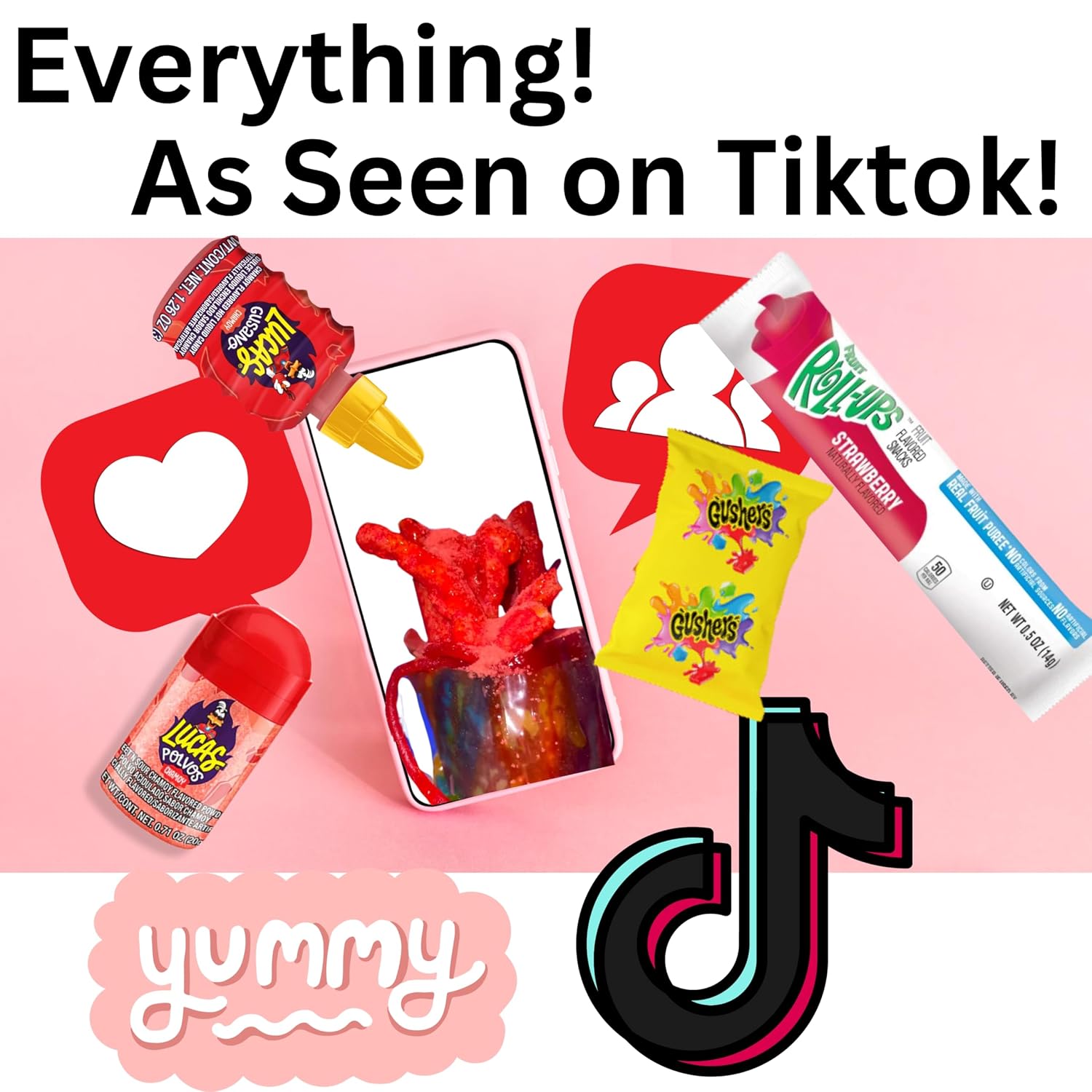 The Full Tiktok Chamoy Pickle Kit With Candy; Includes Fruit-Rollup, Lucas Gusano & Salsagheti & More Mexican Candy by Ma Lit Candy (1 Big Tex Chamoy Pickle Kit)