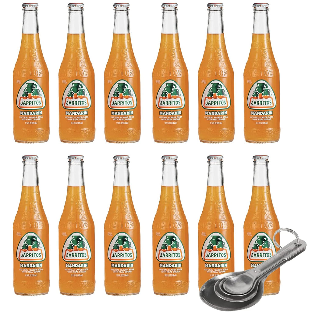[Pack of 12] [Free Measuring Spoon] Jarritos Soft Drink, Shipping w/ Pulp Shipper For Safer Shipping - 12.5 Fl Oz (Mandarin)