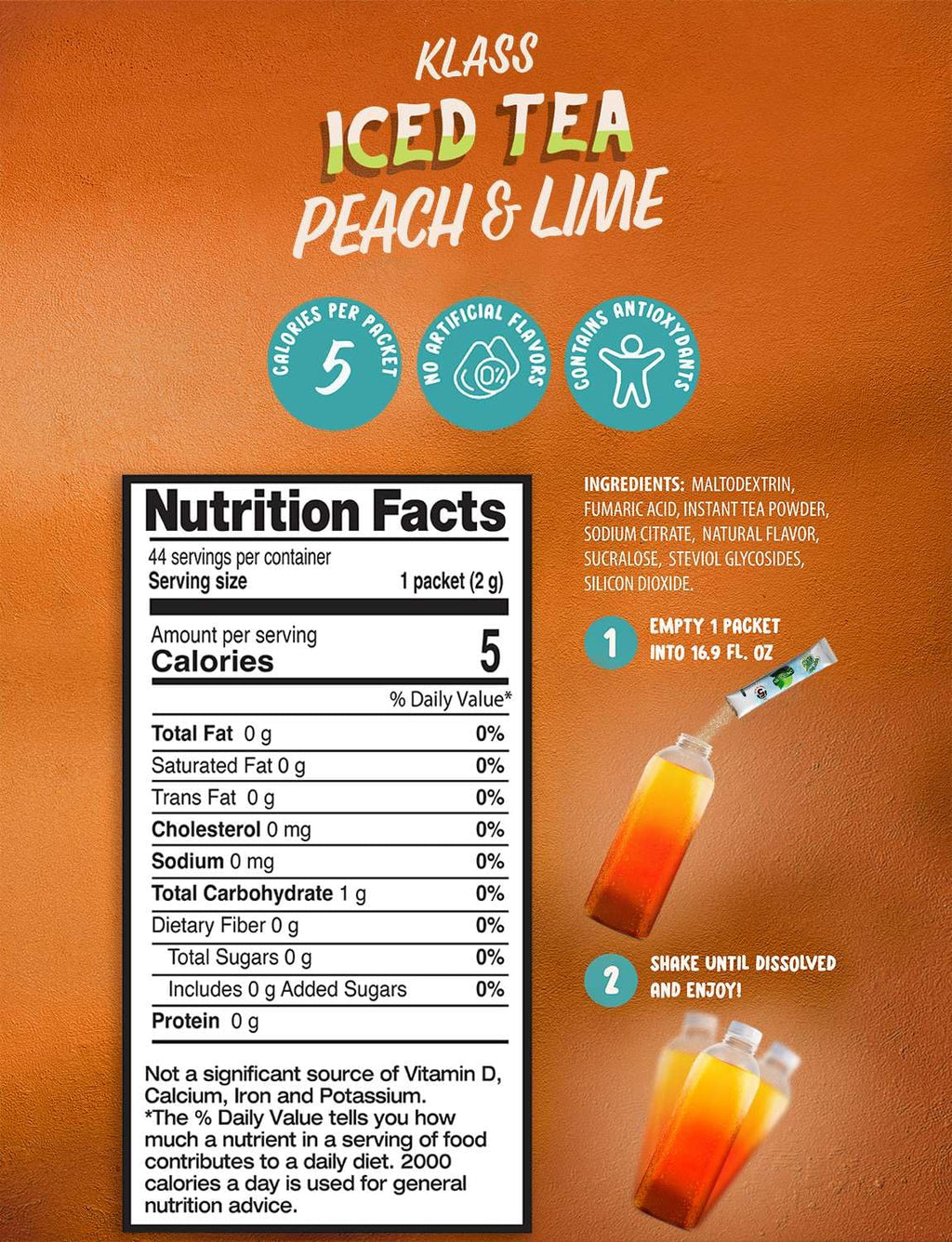 Klass Aguas Frescas, Powdered Drink Mix Variety Pack, 44 Singles Zero Sugar & Caffeine-Free Powder Packets, Water Drink Mix, Flavors: Cucumber Limeade Pineapple Tangerine Strawberry Watermelon & Hibiscus Berries - 5 Calories Per Packet & Natural Flavors