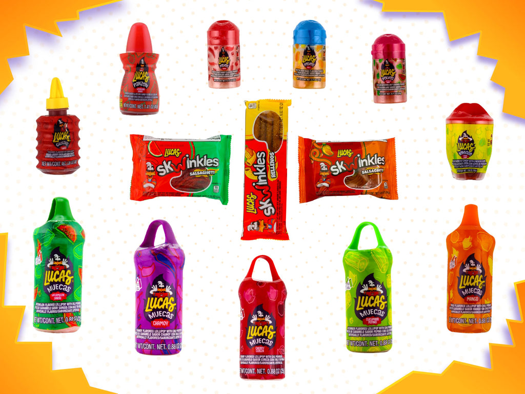 Lucas Mexican Candy Mix (14 Count) Variety of Sour, Sweet, Spicy, Include Lucas Skwinkles, Pelucas, Lucas Muecas, Baby Lucas, Gusano, Salsagheti by LookOn
