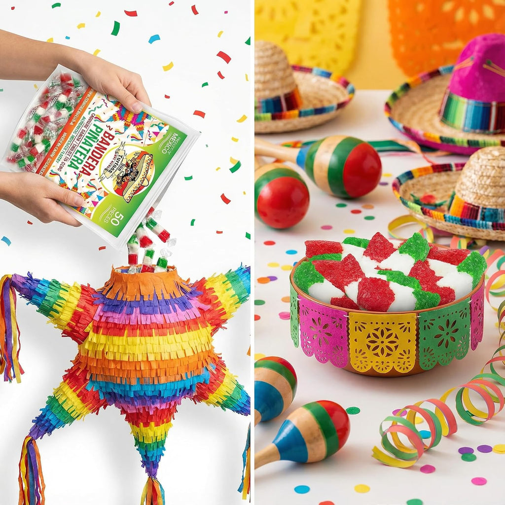 Mexican Coconut Candy 1 Pound Fiesta Pack - Authentic Dulce De Coco Banderitas Pinatera for a Sweet and Colorful Experience by Don Turinos