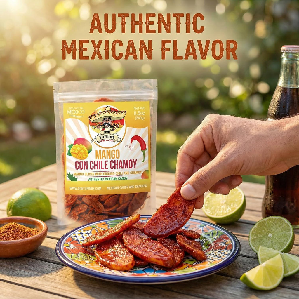 Mexican Fruit Candy 3-Pack, Dulces Mexicanos, Mango Chamoy, Pineapple Chile, and Tamarind Chile, Sweet and Spicy Candies Assortment by Don Turinos