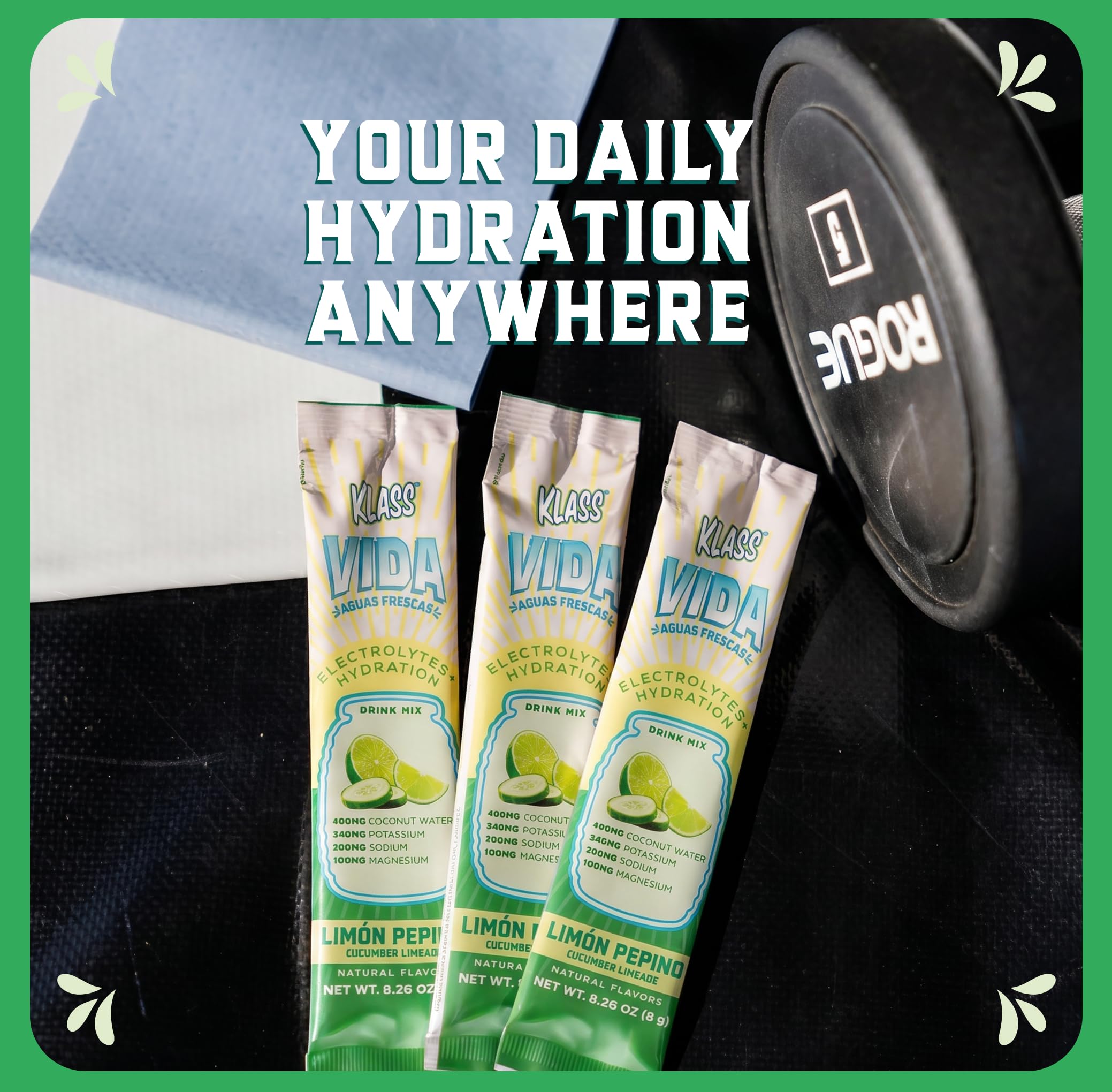 KLASS VIDA Daily Hydration Pineapple Agua Fresca Electrolyte Powder Packets | Sugar Free Electrolyte Drink Mix | Hydration Packets with Coconut Water & Minerals | 15 Stick Packs
