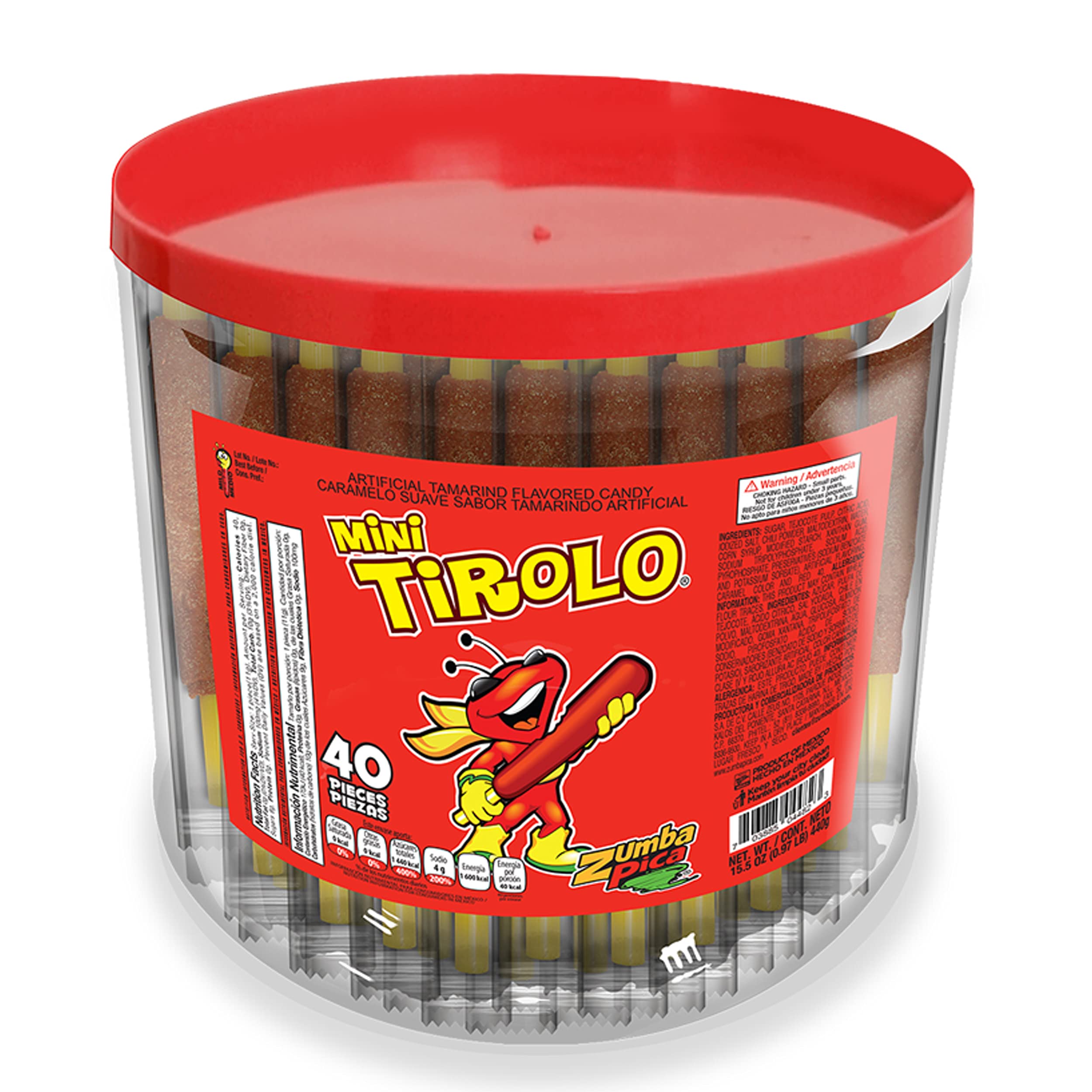 Zumba Pica Tirolo Tamarind Straw (10 Count) - Tamarindo Mexican Candy Sticks - Tamarindo Straws - Tamarind Candy - Tamarin Sticks - Tamarin Straws - Michelada Straws - Caramelo Suave Sabor Tamarindo