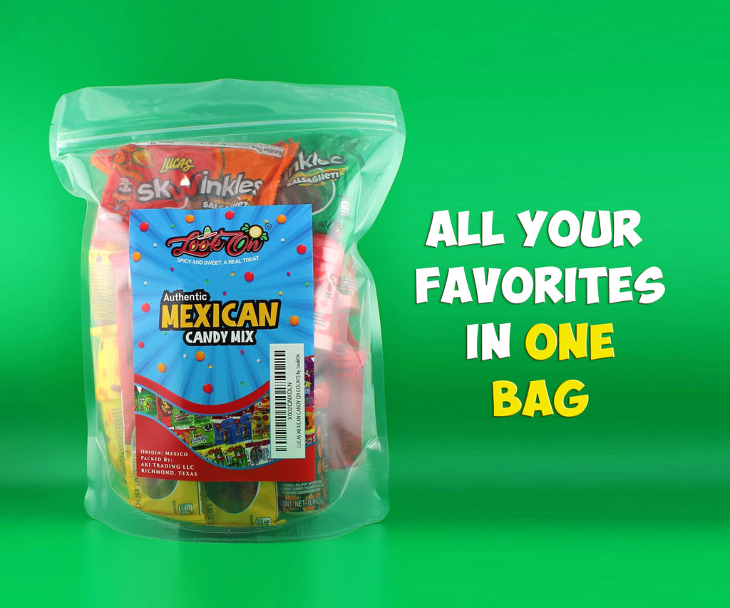Lucas Mexican Candy Mix (14 Count) Variety of Sour, Sweet, Spicy, Include Lucas Skwinkles, Pelucas, Lucas Muecas, Baby Lucas, Gusano, Salsagheti by LookOn