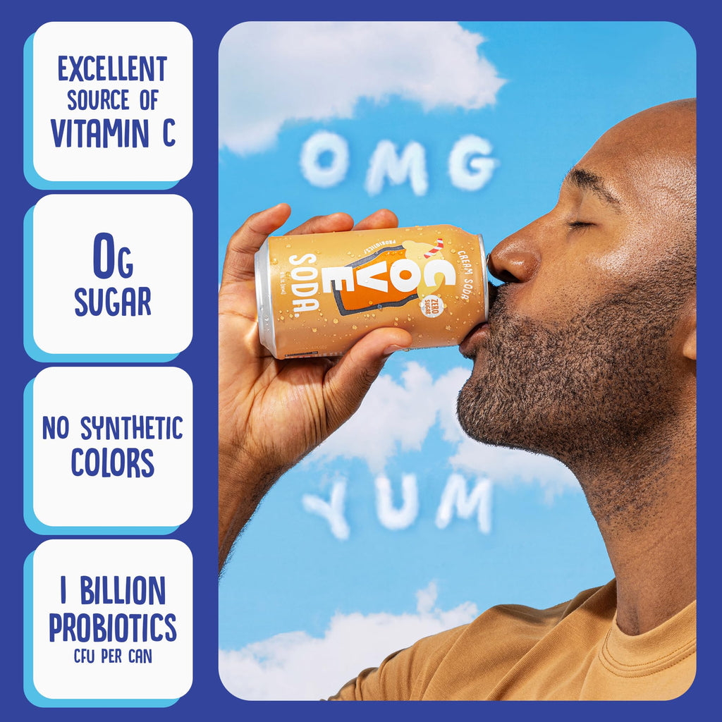 Cove Prebiotic Soda Soft Drinks with Zero Sugar - Refreshing Healthy Soda Alternative with 4g of Fiber for Digestive Support - Natural, Caffeine Free Sparkling Beverage - Frozen Favorites, 12 Pack