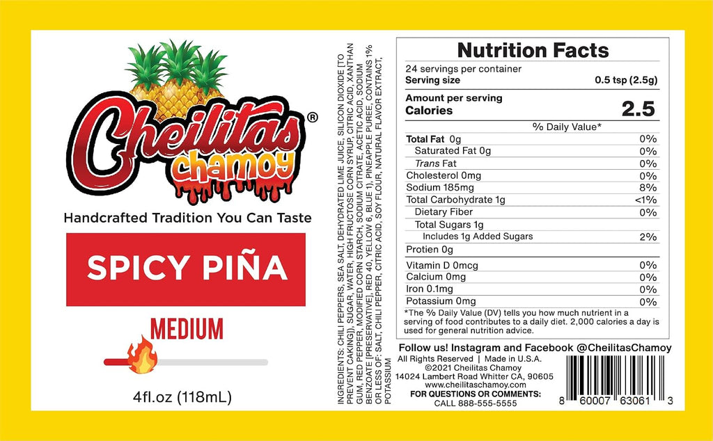 Cheilitas Chamoy All Natural Mexican Rim Candy Dip | Spicy Piña Grab & Go Bottle | Hand Crafted for Drinks, Cocktails, Micheladas, Beer and More