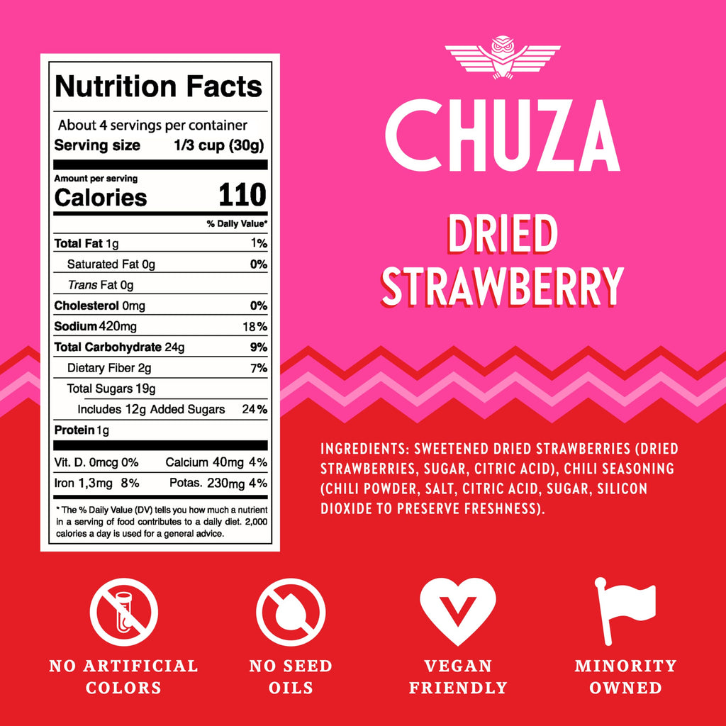 CHUZA Spicy Dried Mango Snacks Bites (4.5 oz. Pack of 2) – Mexican Candy Style Sweet Chili Dried Mango, with Chili Seasoning, Chili Powder, Dried Fruit Snacks, Spicy Snacks