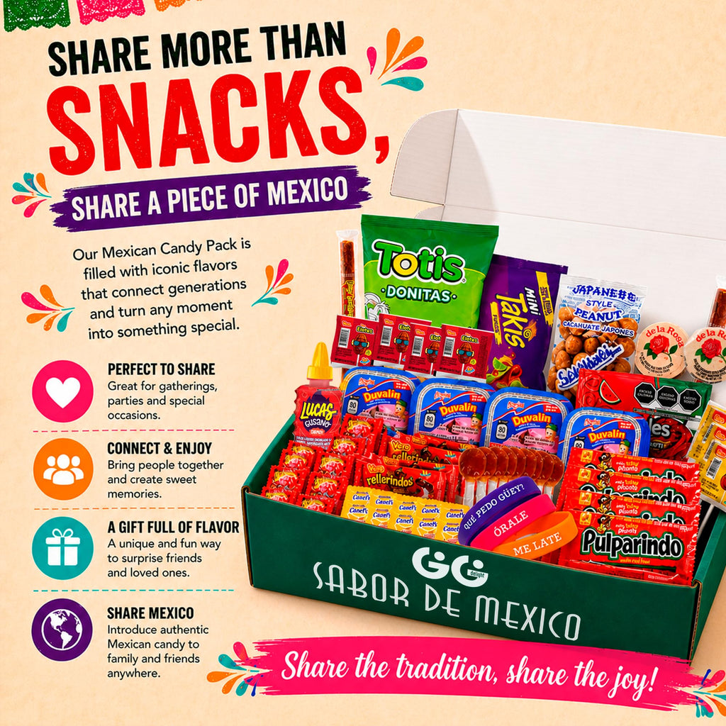 Gigi Delight Mexican Candy Variety Pack Assortment – Duvalin Salsaghetti Pulparindo Deluxe Mexican Snacks Box, Dulces Mexicanos Surtidos Authentic Spicy Snacks Collection for Lunches Office College Students (Premium)