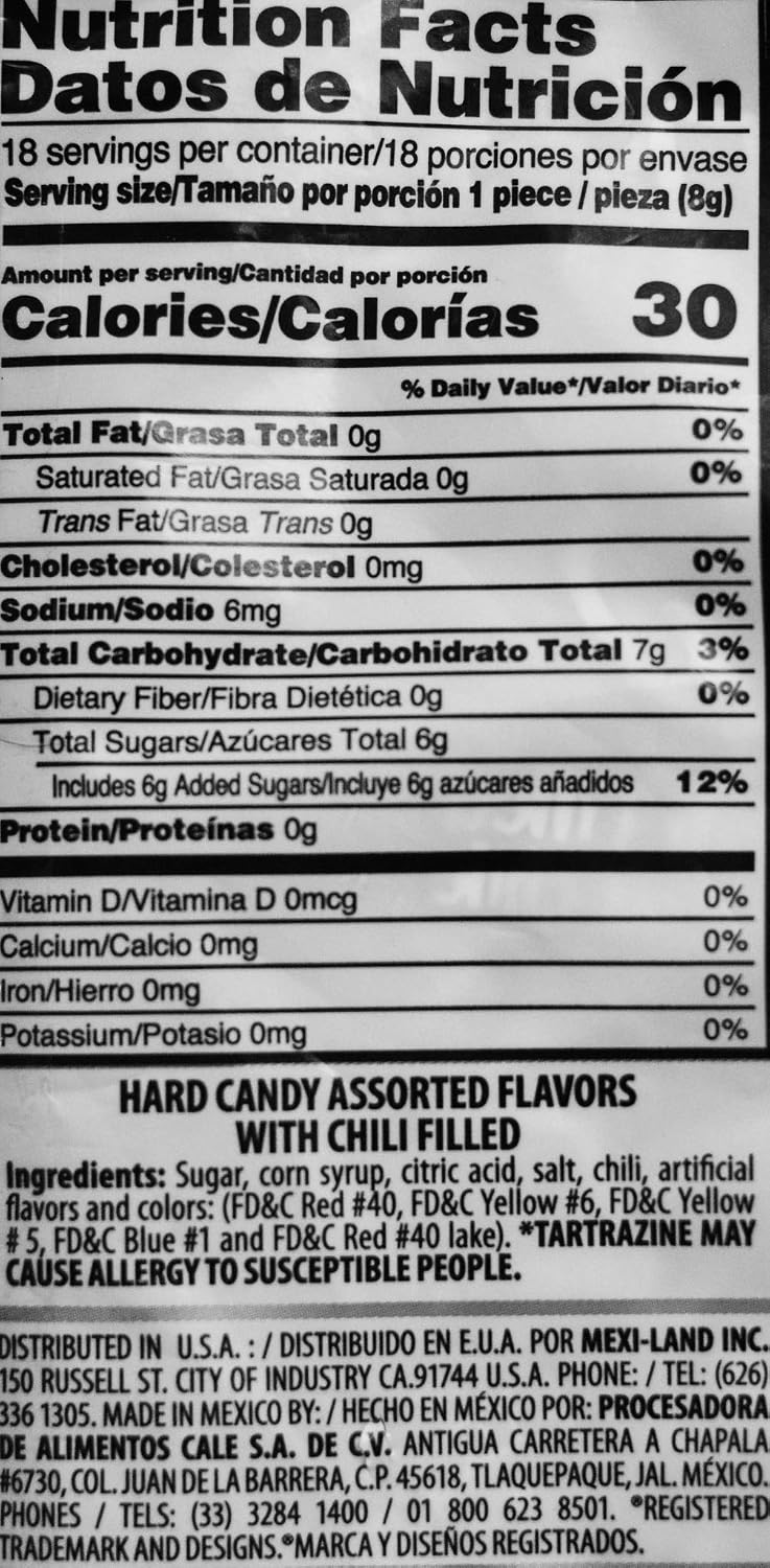 Chili Rokas Revolcadas (18 Pieces, 3 Pack), Assorted Mexican Candies, Sweet and Sour Hard Candy Pieces, Mexican Party Supplies, Chili-Covered Snacks, Individually Wrapped Candies