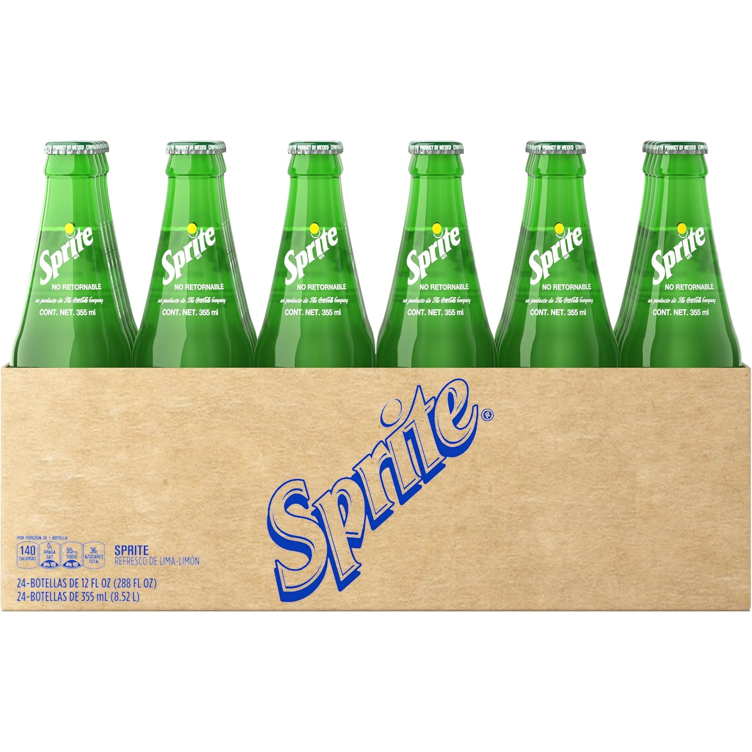 Coke de Mexico Sprite Glass Bottle, 12 fl oz, 24 Pack