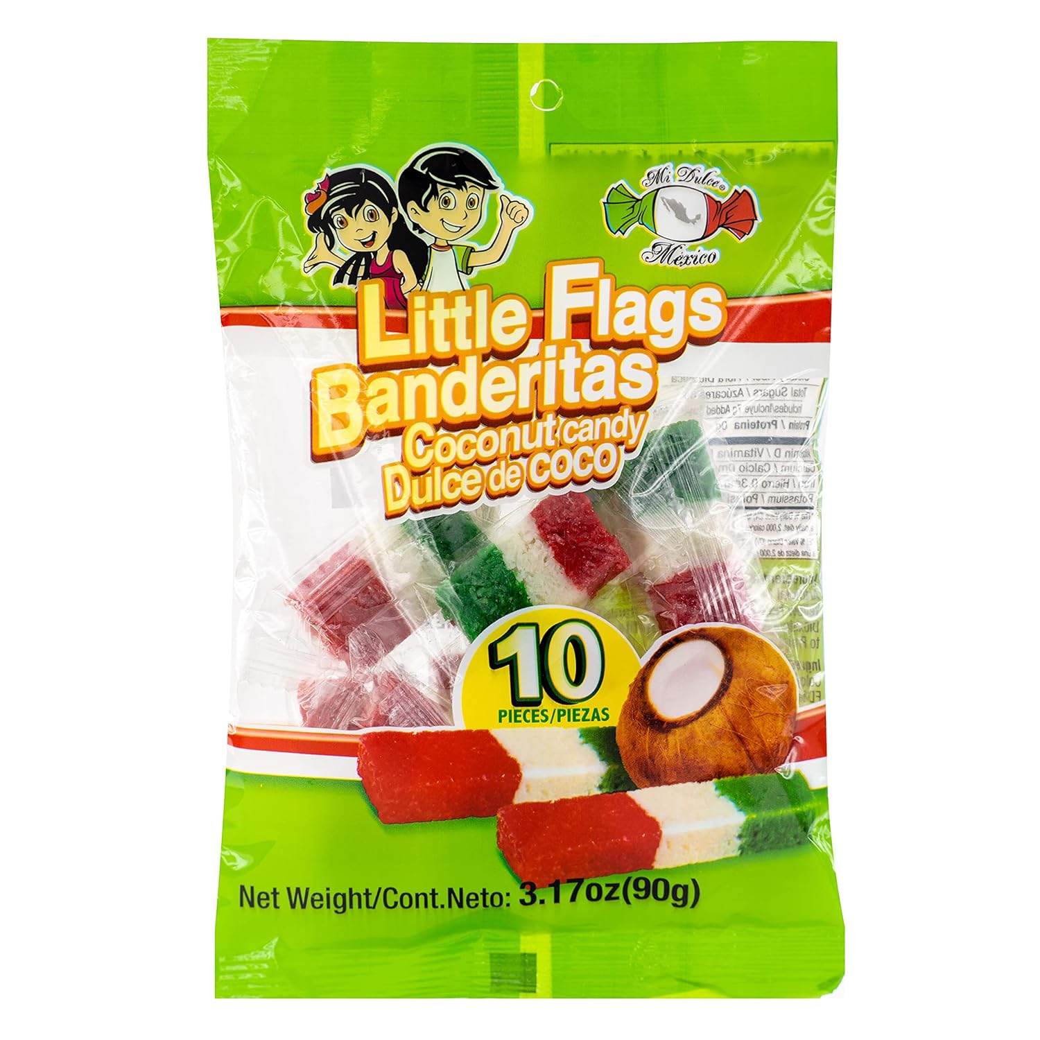 MDM LITTLE FLAGS BANDERITAS COCONUT CANDY 10PC PEG BAG 3.17OZ